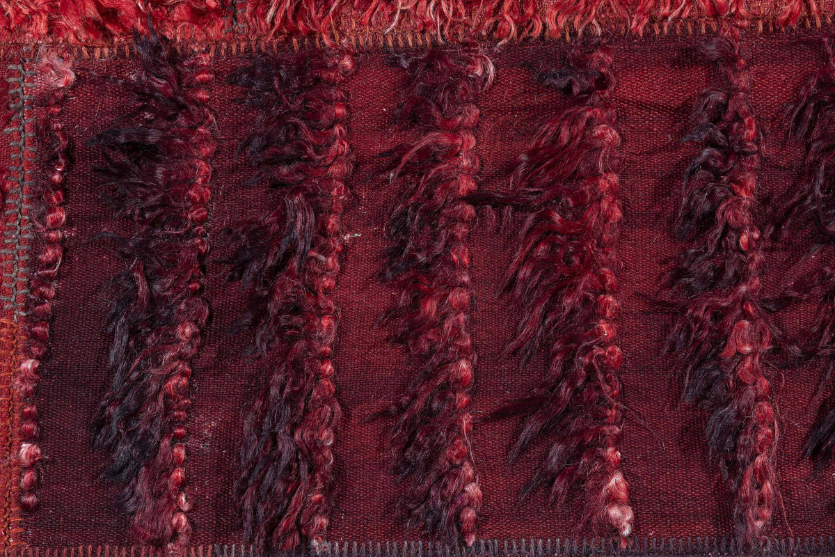 Alfombra Vintage Filikli 100% Lana Roja y Negra