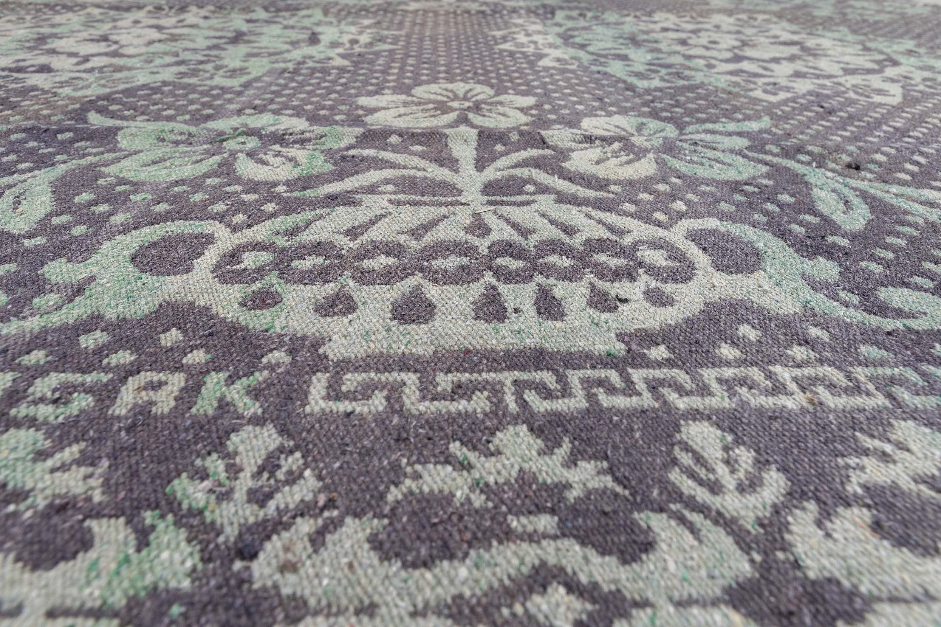 Tapis réversible antique Abraj vert