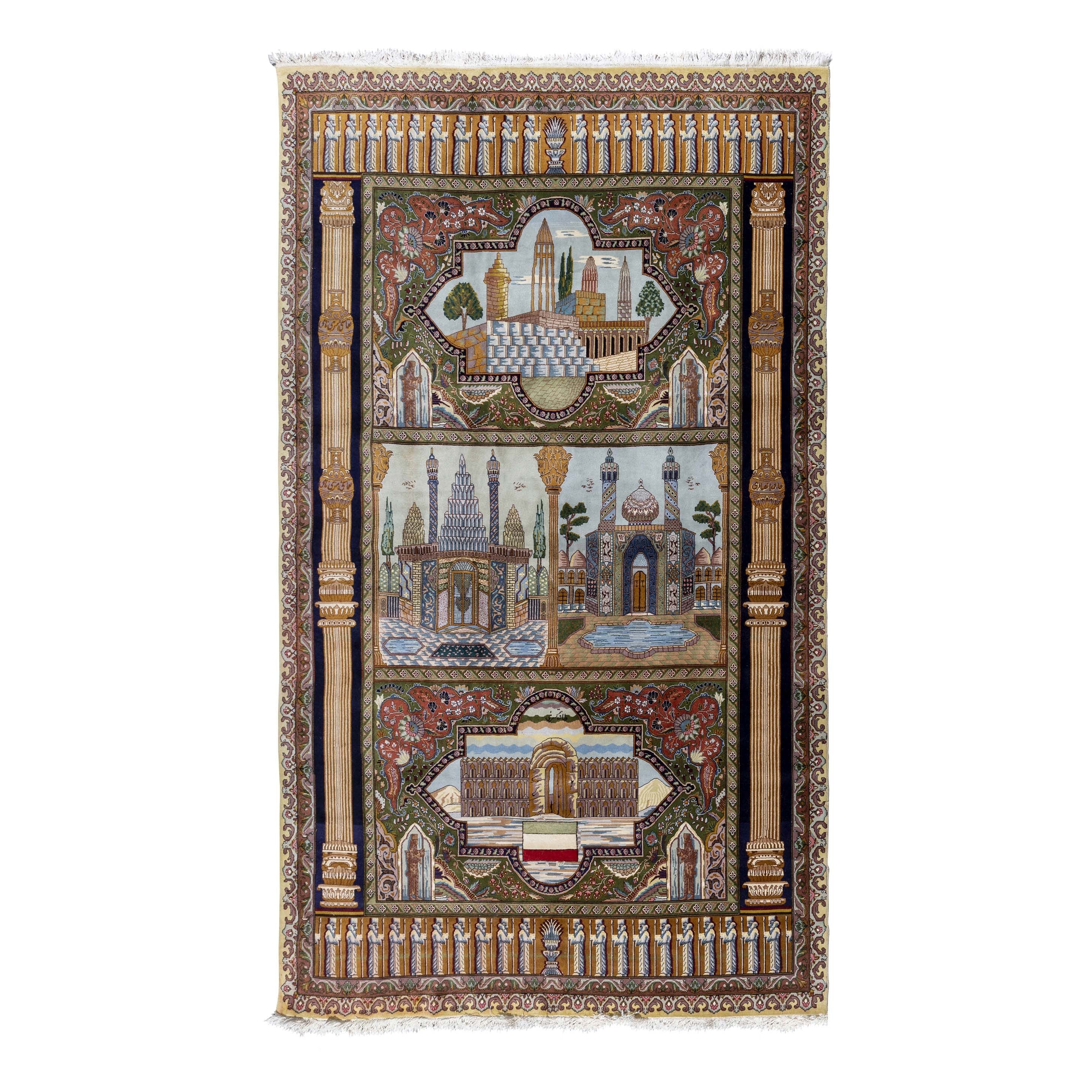 Alfombra Persa Tabriz 60 Raj Dibujo Figurativo