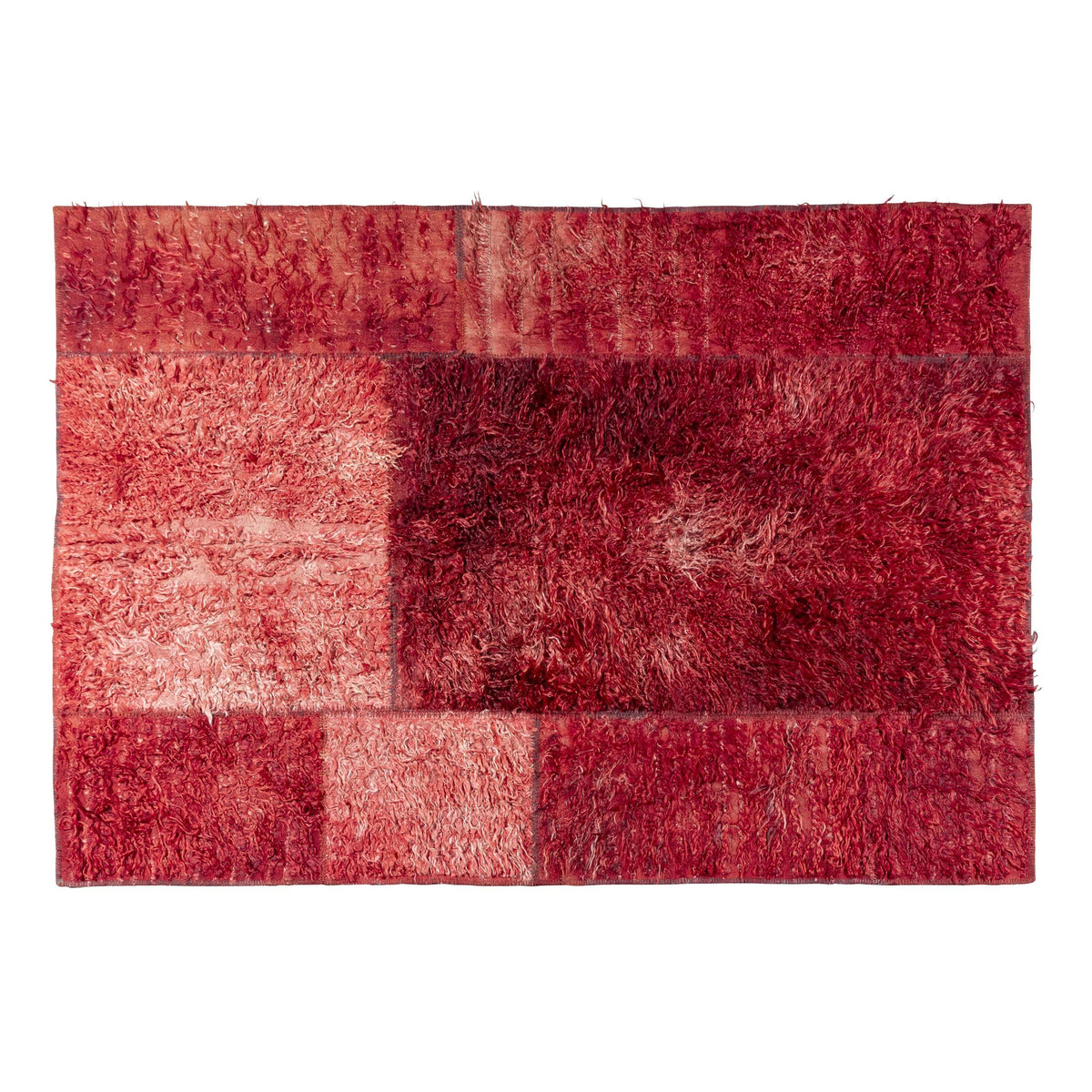 Alfombra Filikli 100% Lana Roja Patchwork