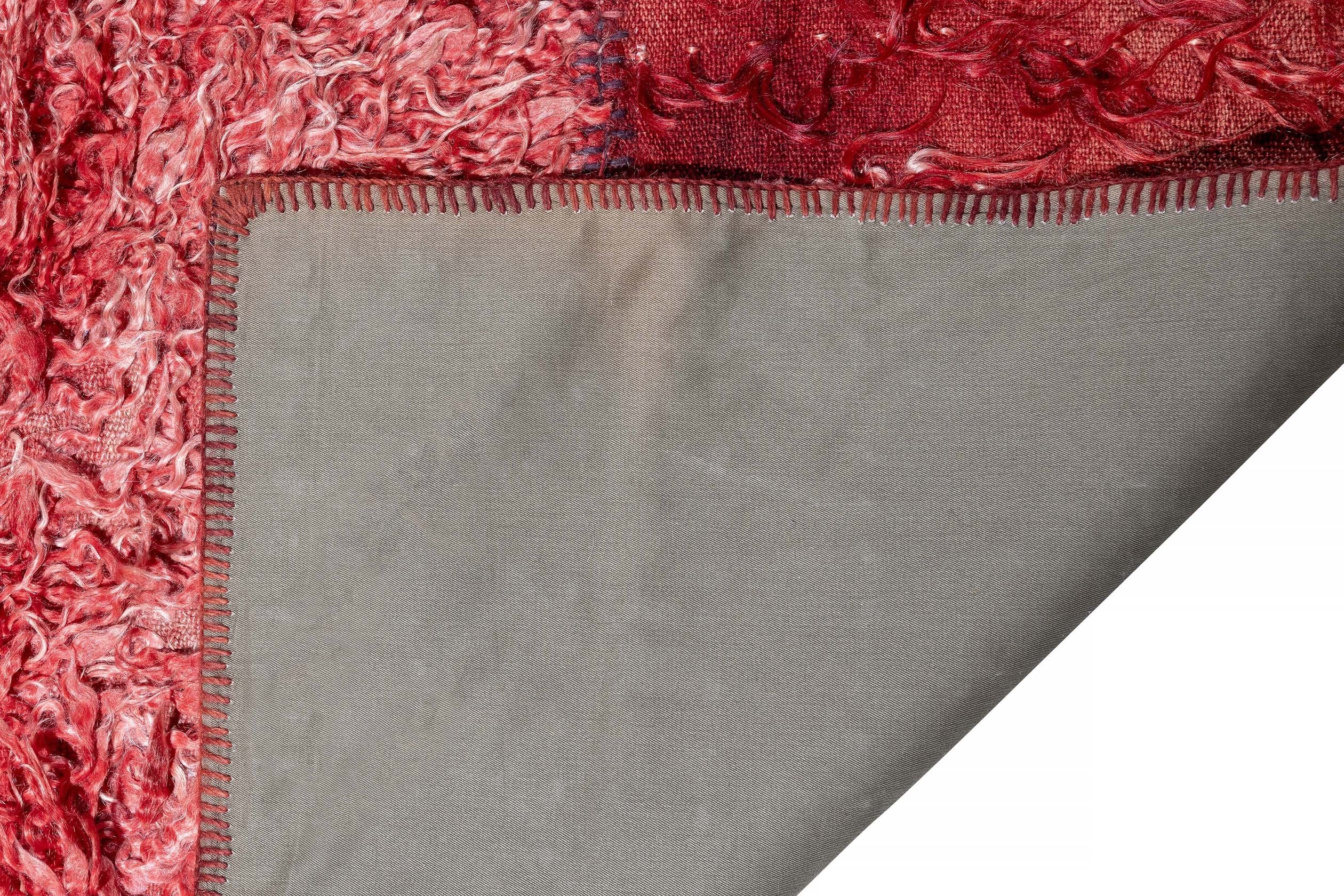 Alfombra Filikli 100% Lana Roja Patchwork