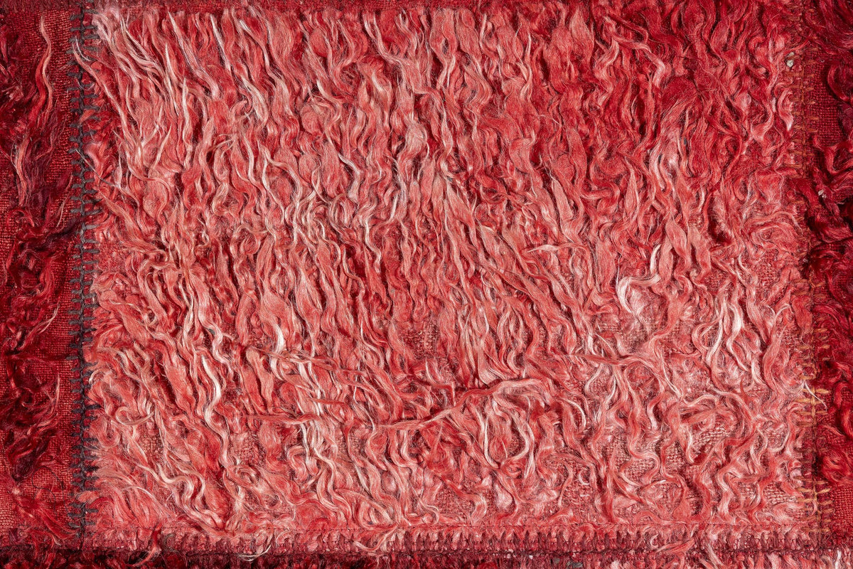 Alfombra Filikli 100% Lana Roja Patchwork