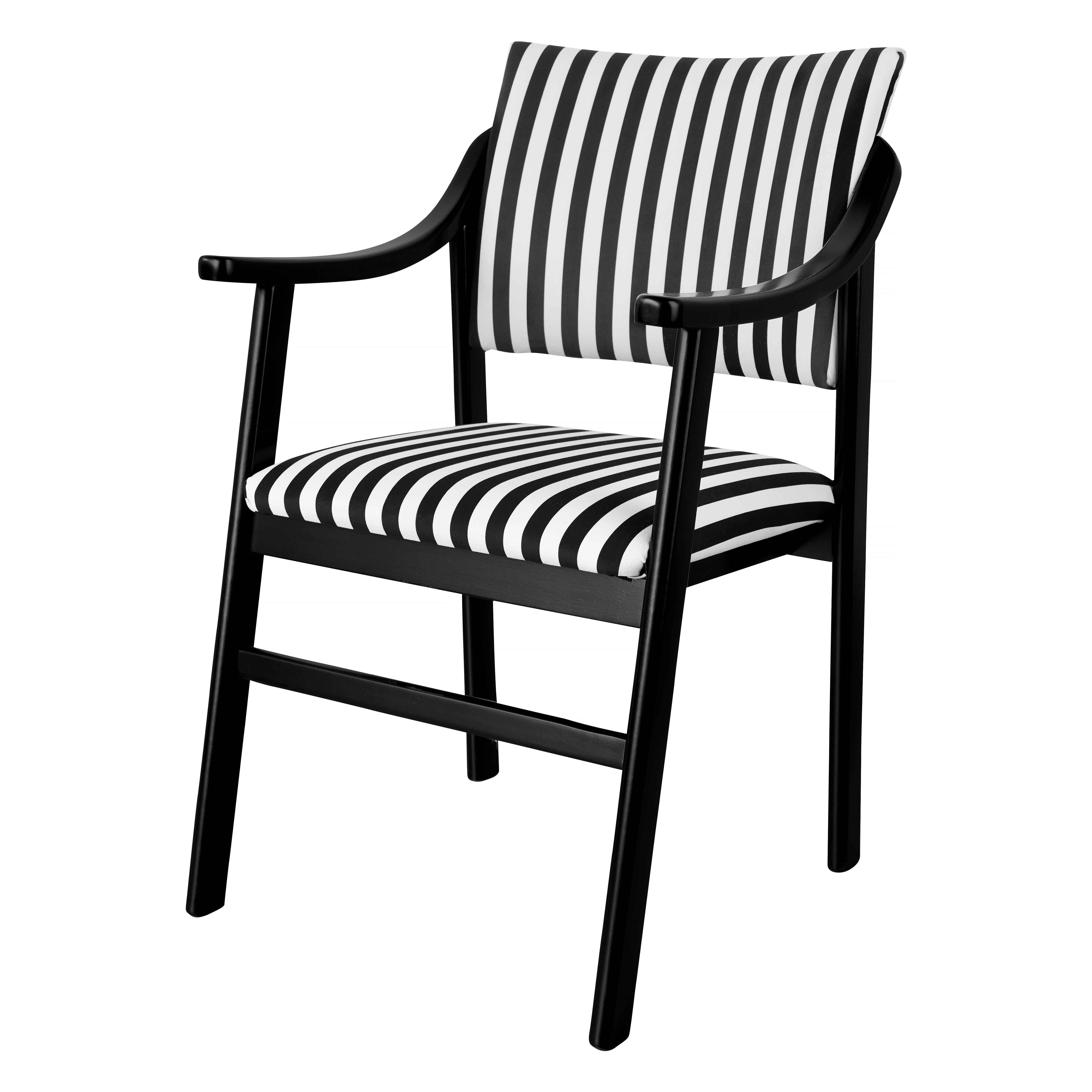 Silla Reposabrazos Etienne Madera Haya Black and White