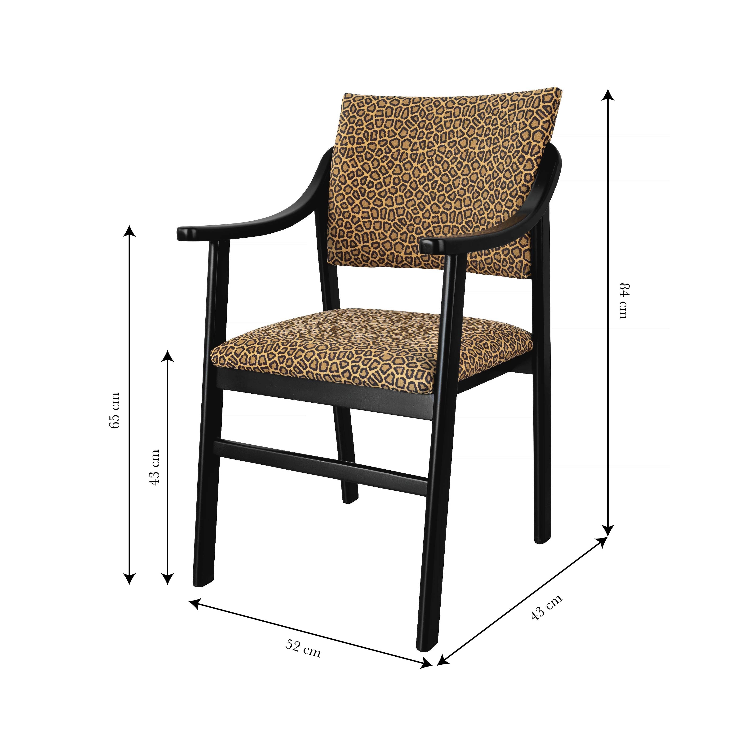 Etienne Beech Wood Leopard Armrest Chair