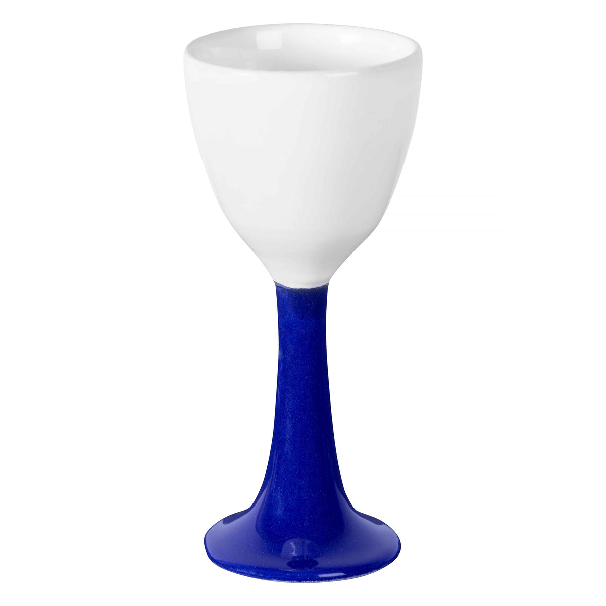 Copa de Vino Cerámica Salut  Blanco y  Azul