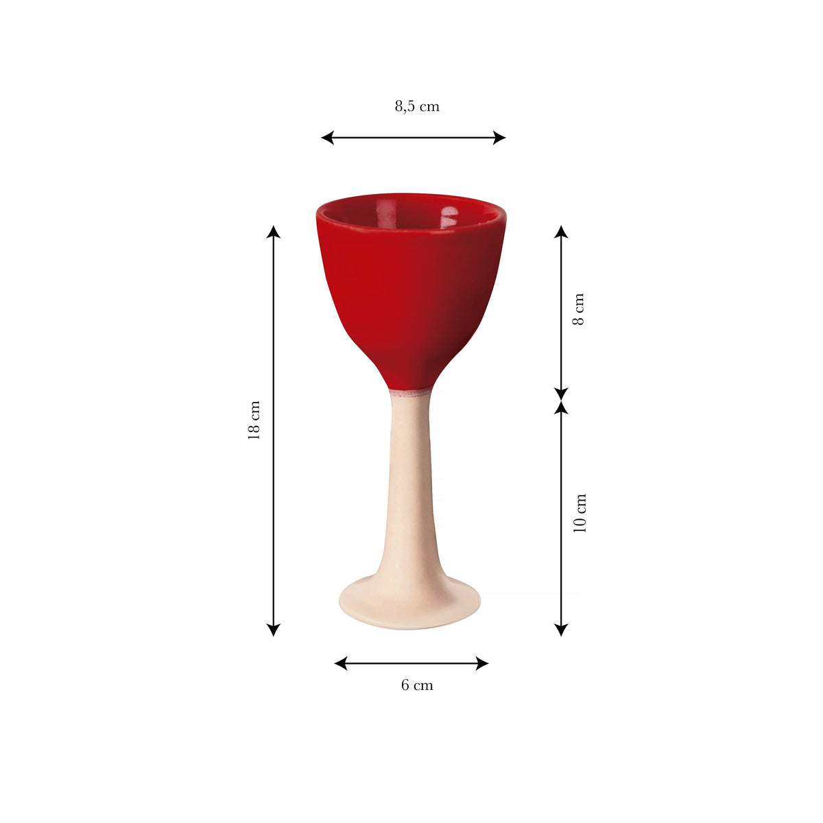 Copa de Vino Cerámica Salut  Rojo Rosa