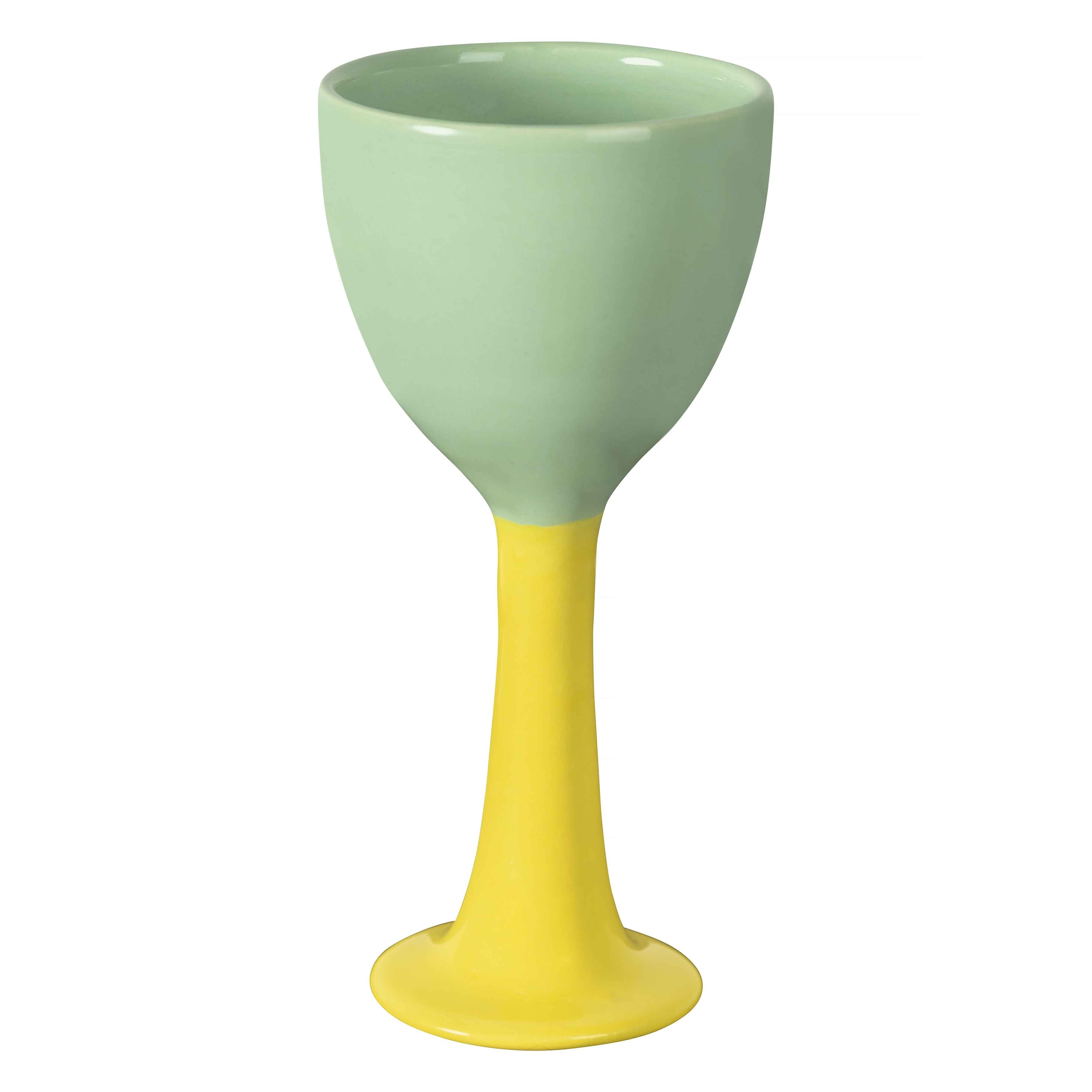 Salut Verde and Amarillo Ceramic Wine Cup