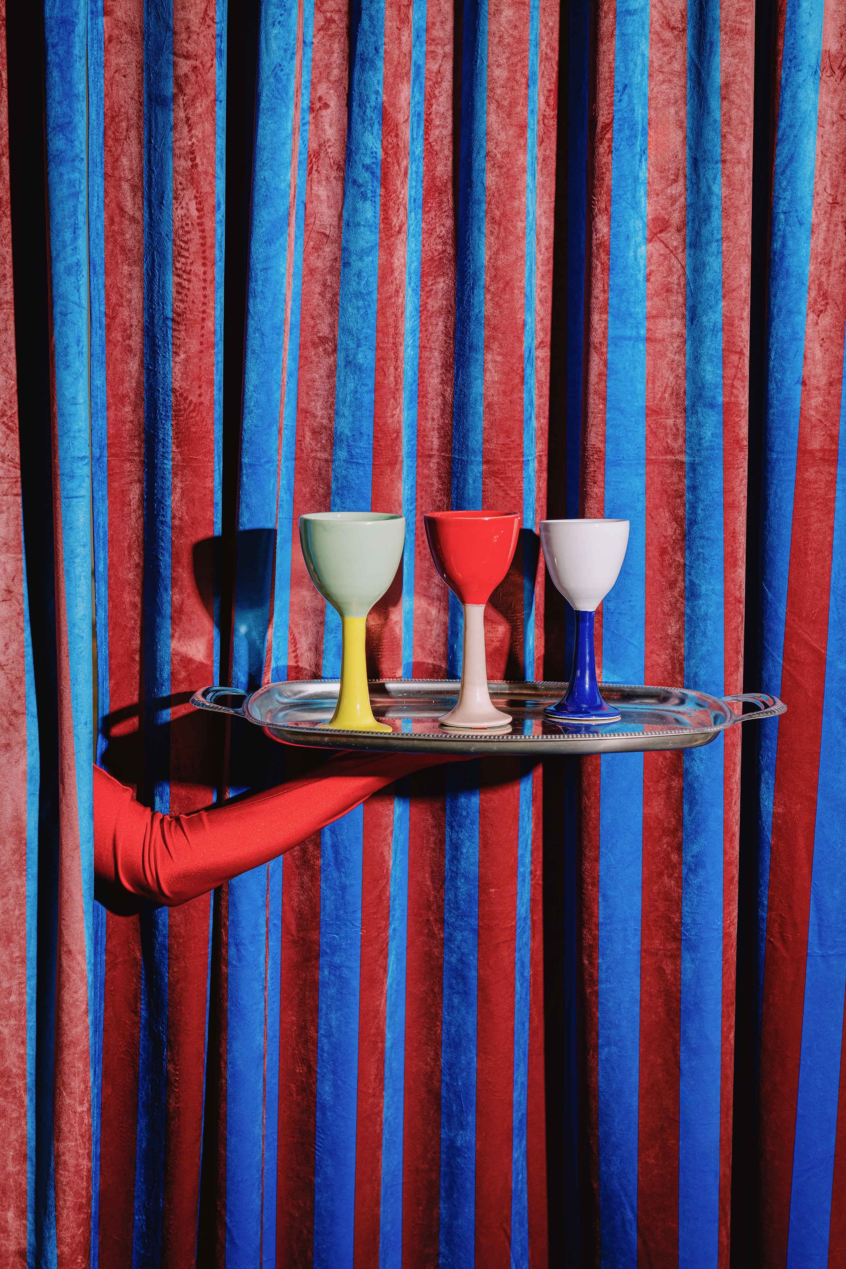 Salut Verde et Amarillo Ceramic Wine Cup