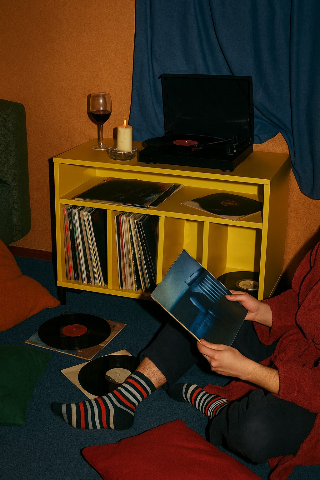 Mueble para vinilos Amarillo