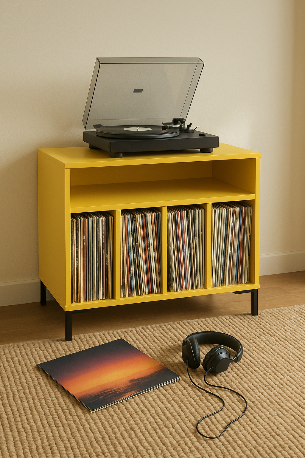 Mueble para vinilos Amarillo