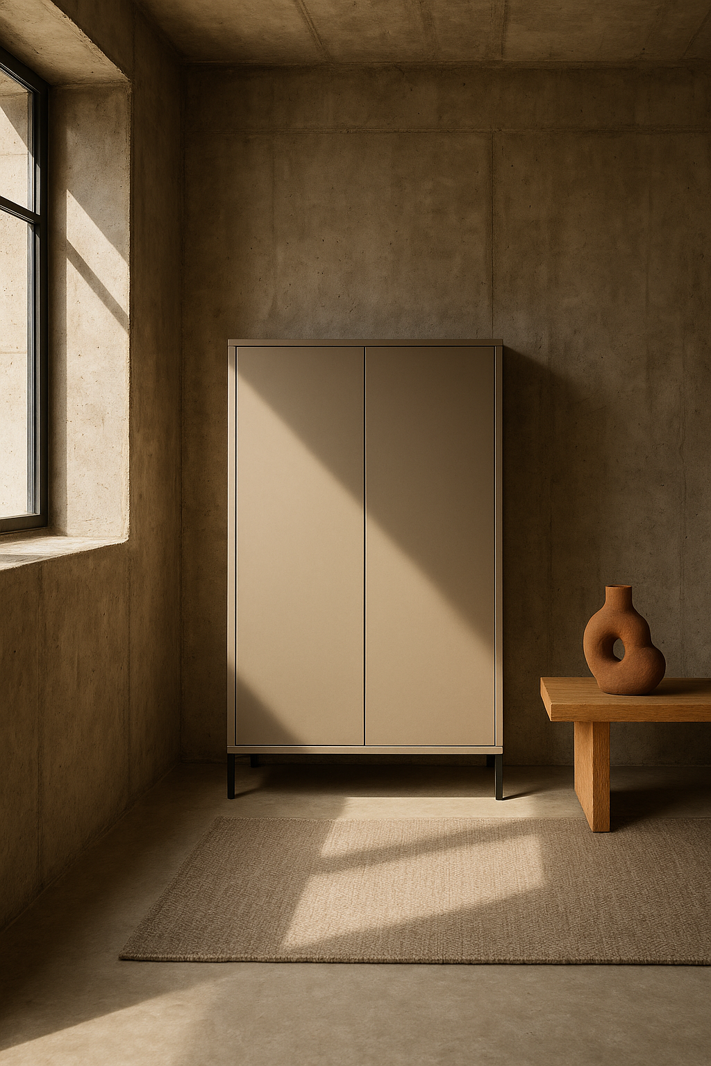 Taupe organizer cabinet