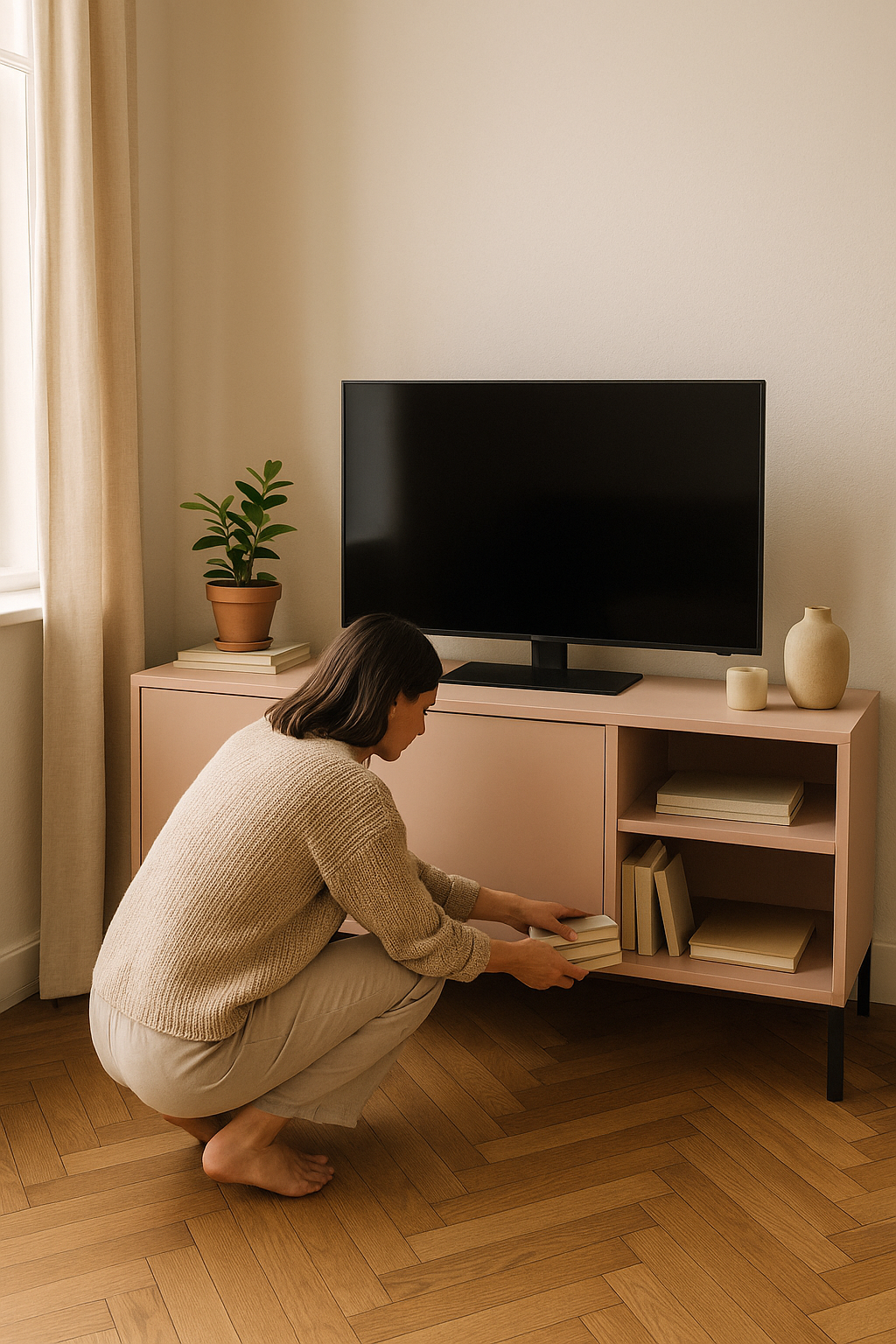 Mueble tv Rosa