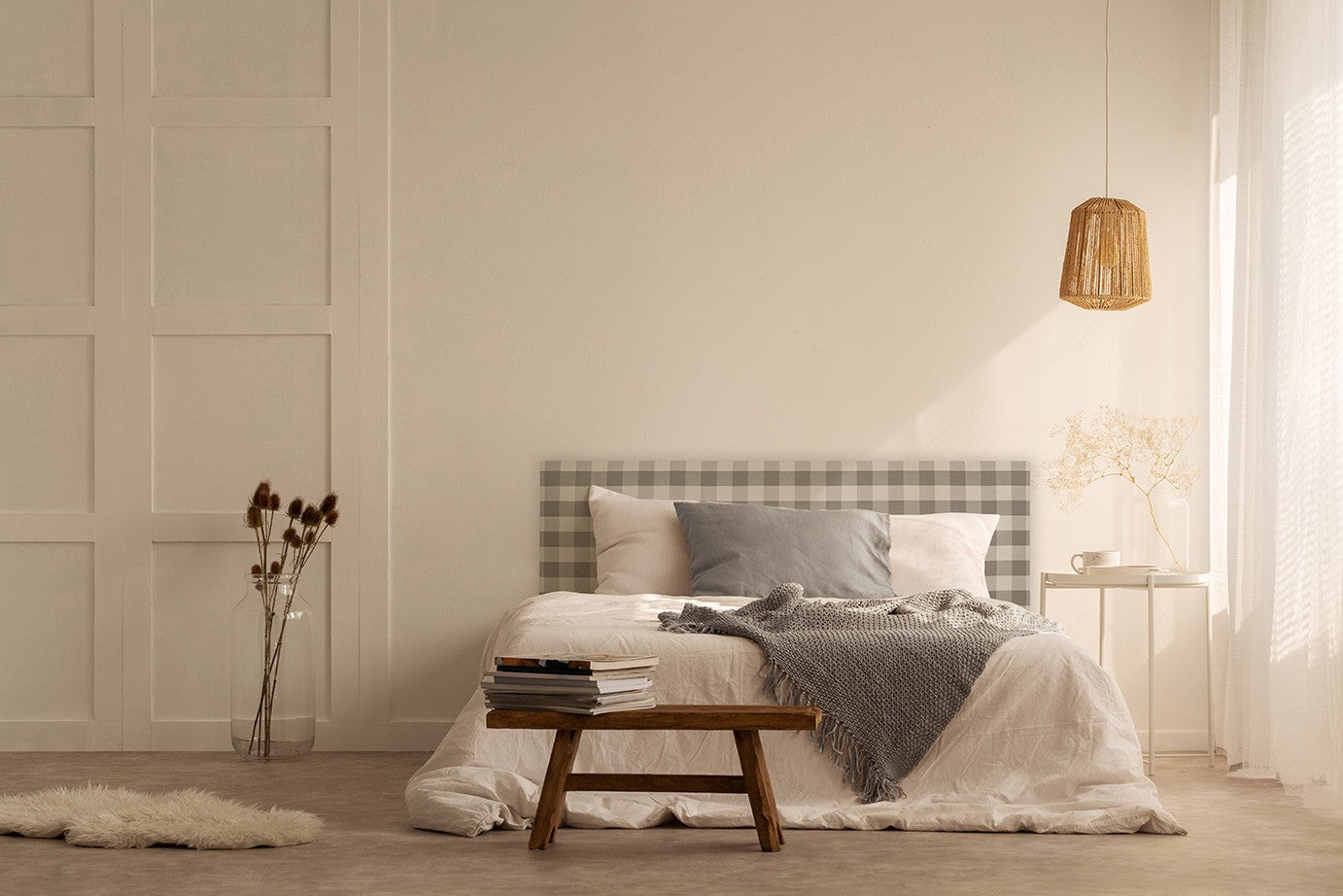 Cabecero Billie 135 Vichy Beige
