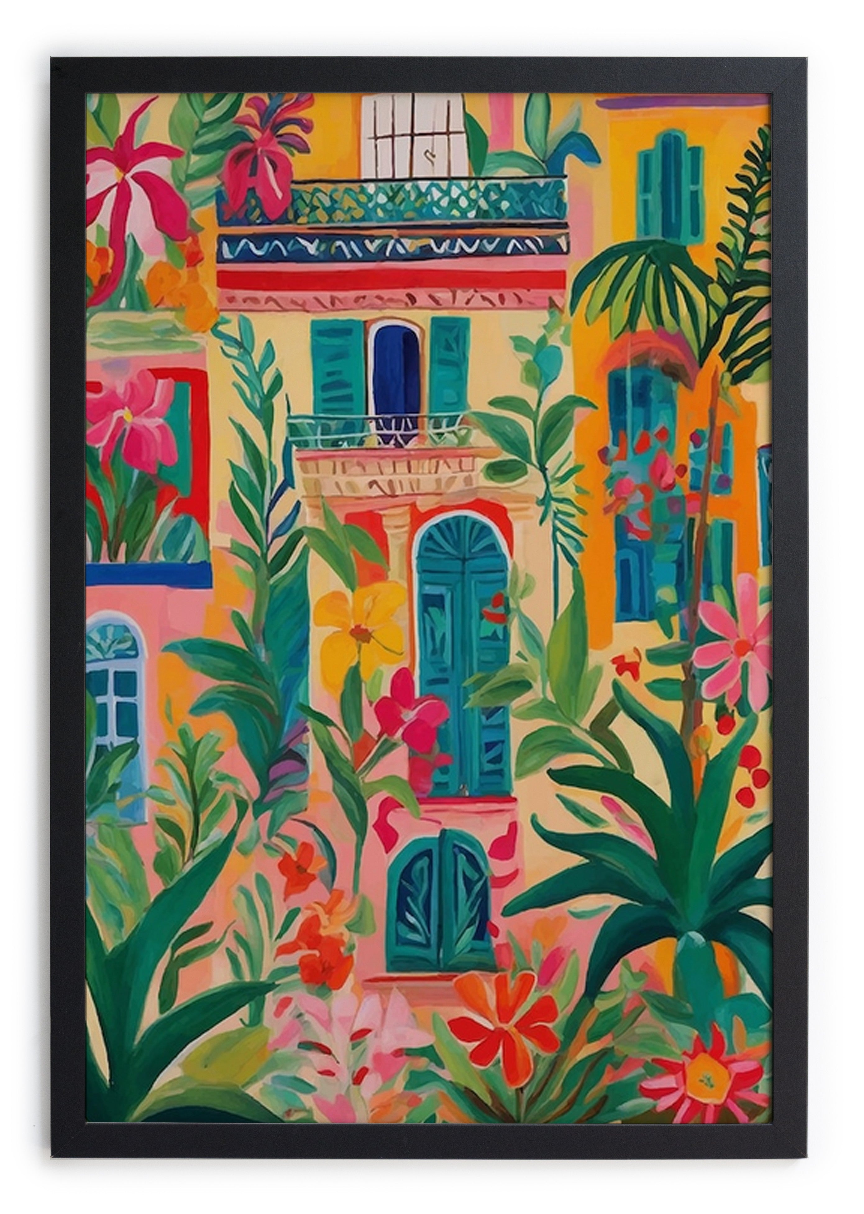Cuadro Moldura Negra 40x30 (Colorful city)