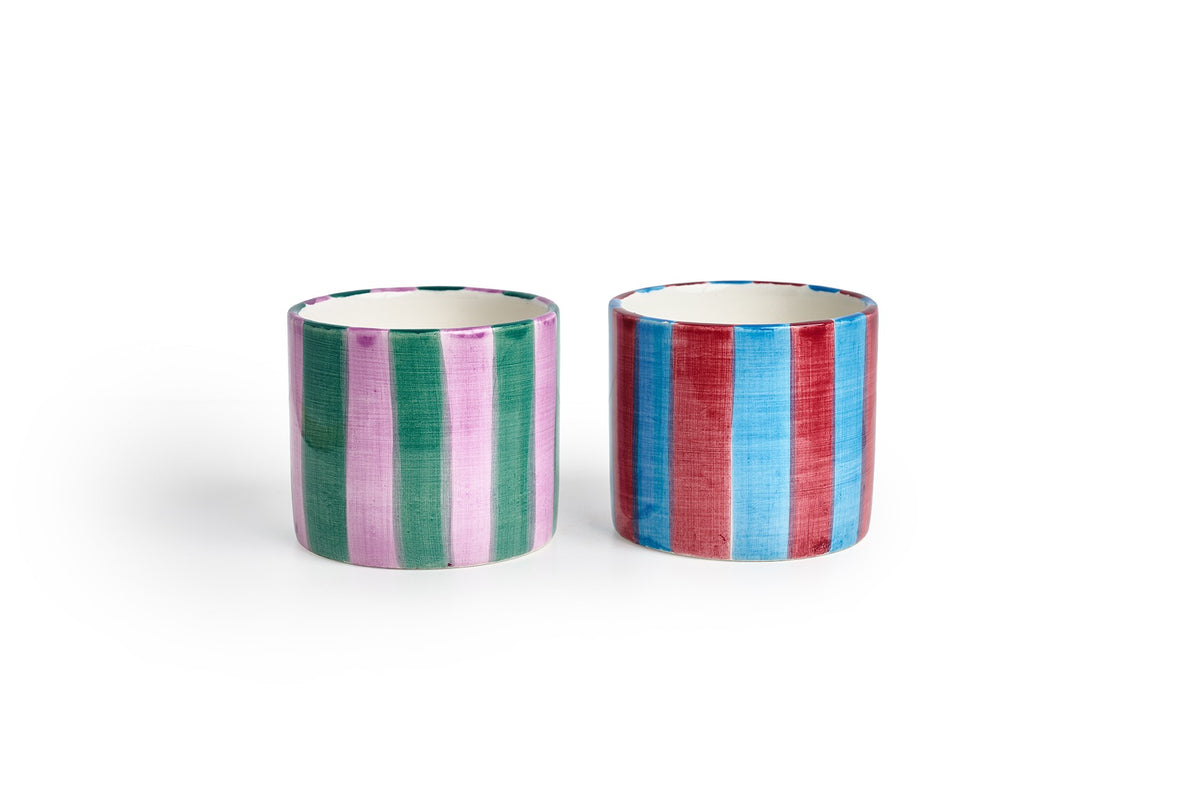 Set Mugs  Stripes Purple