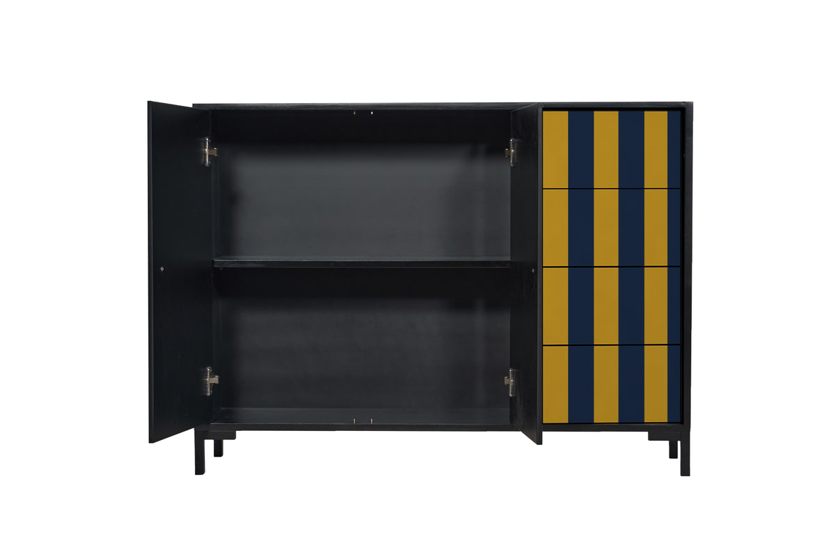 Comoda Wilma Rayas Azul y Amarillo