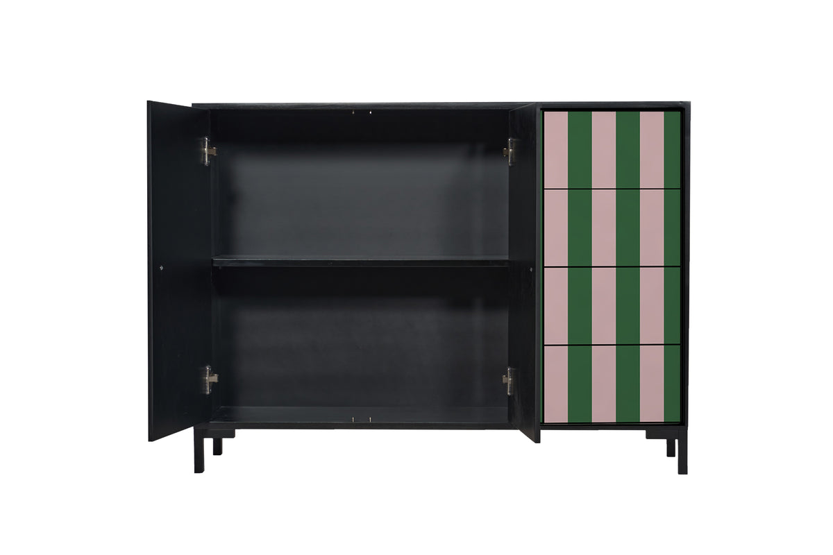 Comoda Wilma Rayas Rosa y Verde