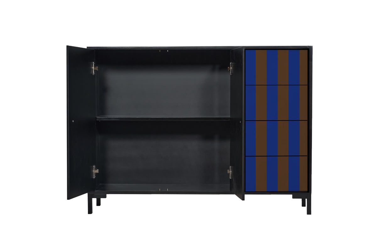 Comoda Wilma Rayas Azul y Marron