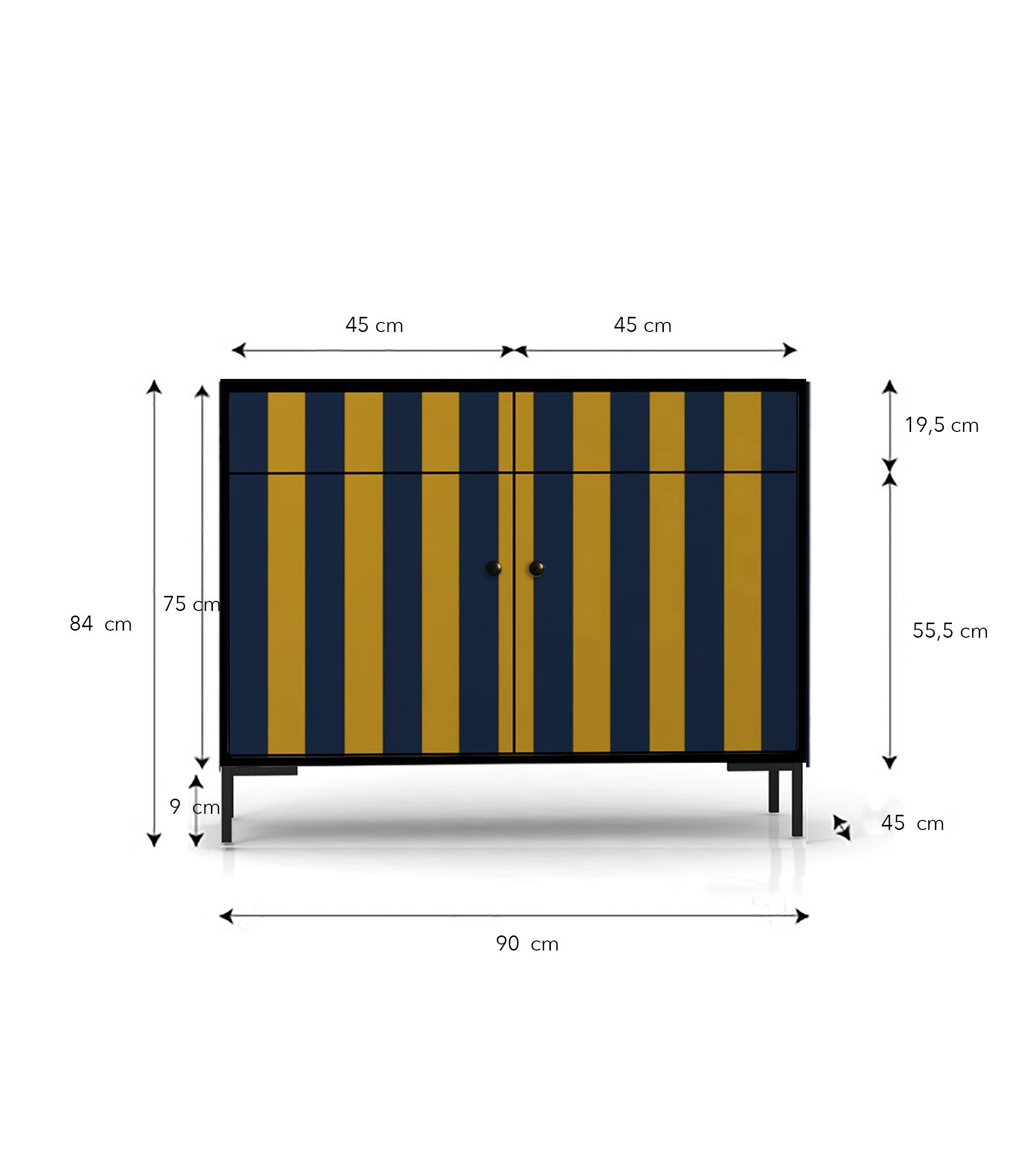 Comoda Alise Amarillo y Azul