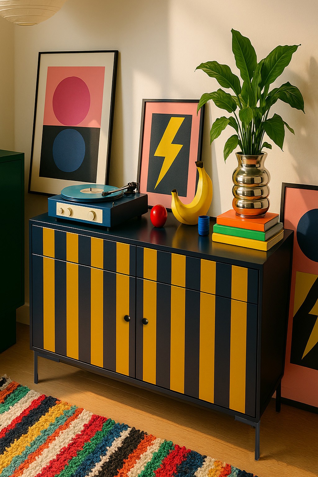 Comoda Alise Amarillo y Azul