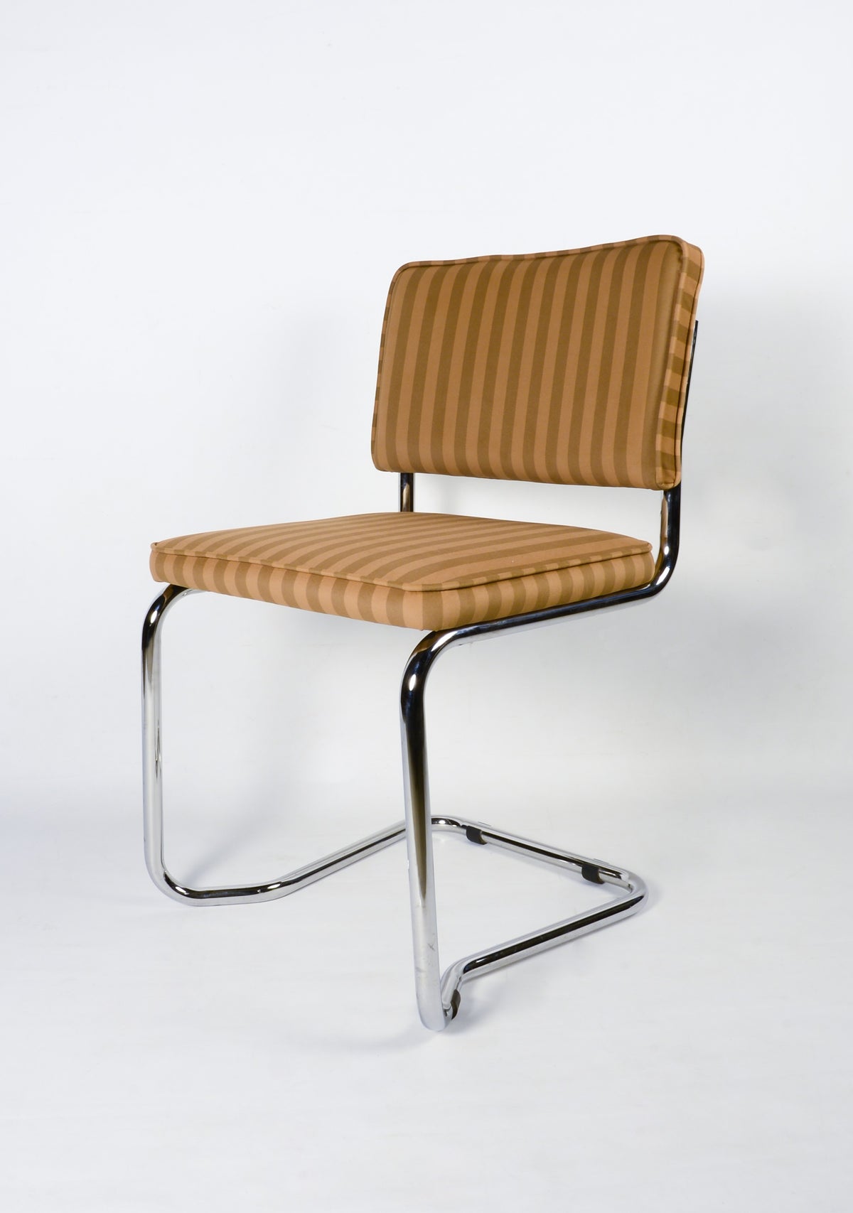 Upholstered chair  brown striped velvet