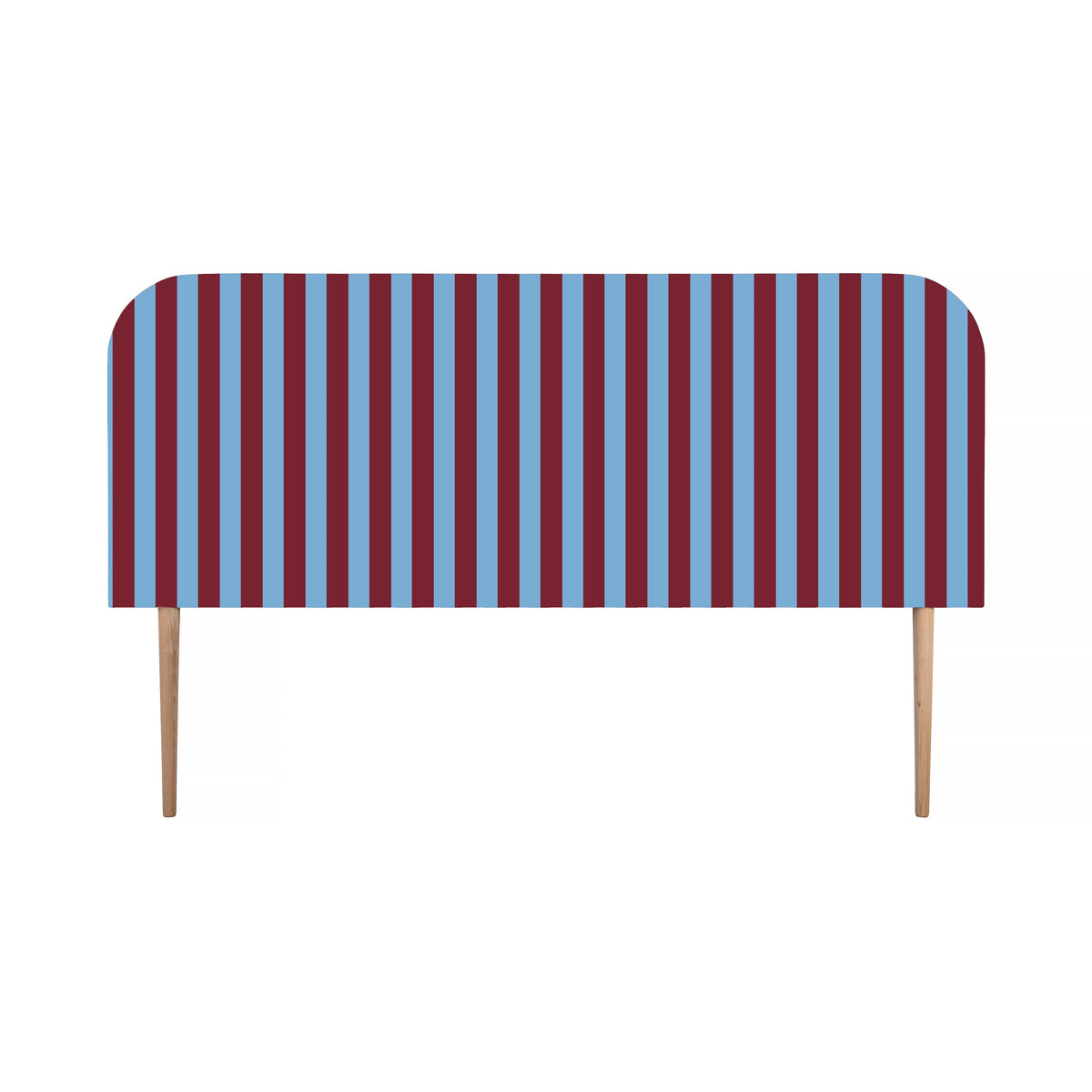 Tête de lit Eddie revêtue de velours rayé pour lit de 150 cm  Cherry-Soda