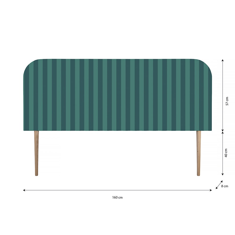 Cabecero Eddie Tapizado Terciopelo Cama 150cm  Deep-Ocean