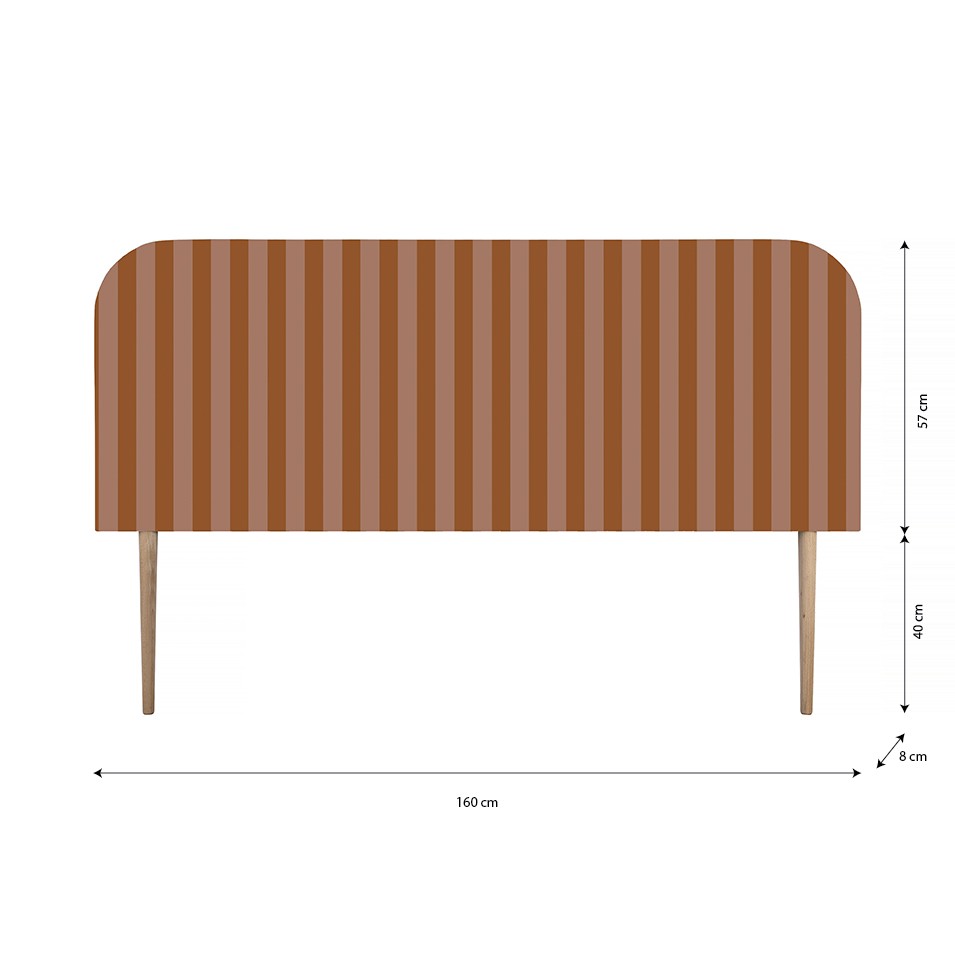 Cabecero Eddie Tapizado Terciopelo Cama 150cm Ginger-Mocha