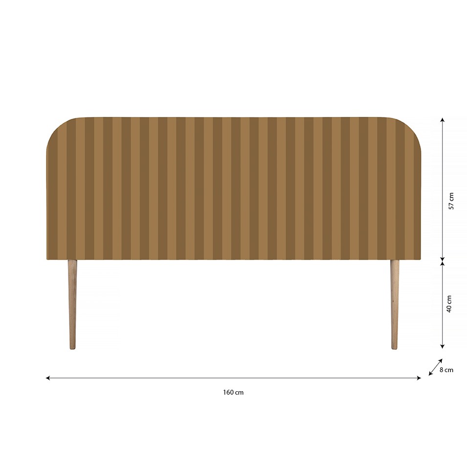 Cabecero Eddie Tapizado Terciopelo Cama 150cm  Gold-Toffee