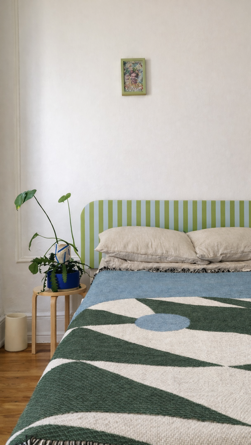 Cabecero Eddie Tapizado Terciopelo Cama 150cm  Green-Water