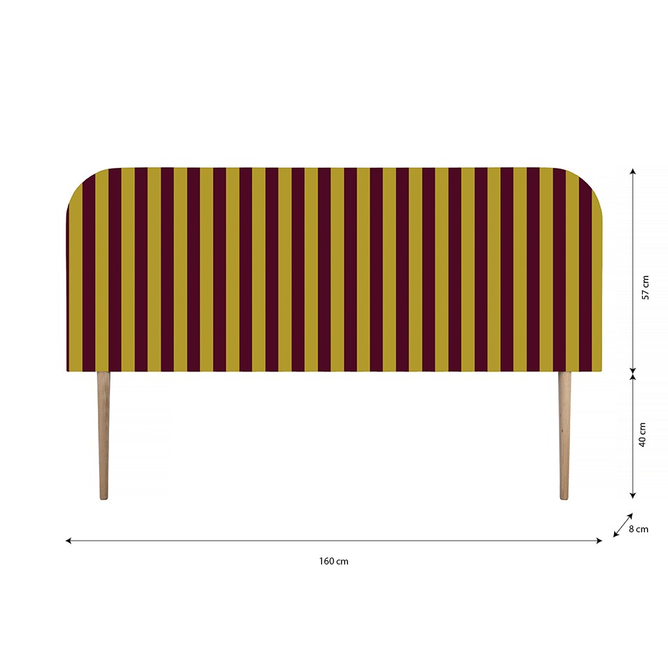 Cabecero Eddie Tapizado Terciopelo Cama 150cm  Safron-Wine