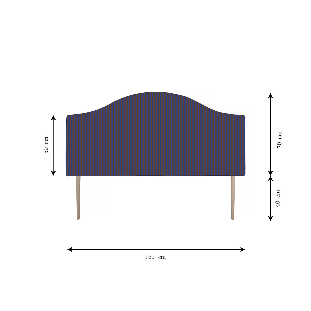 Cabecero Suzanne Tapizado Terciopelo Cama 150cm  Blue- Tobacco