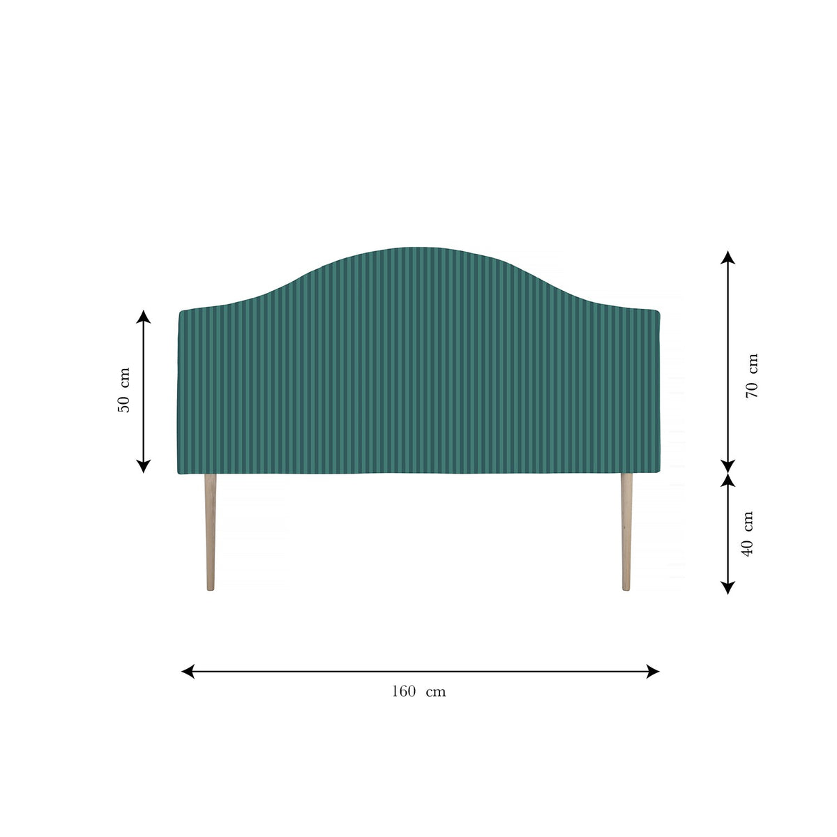 Cabecero Suzanne Tapizado Terciopelo Cama 150cm  Deep-Ocean