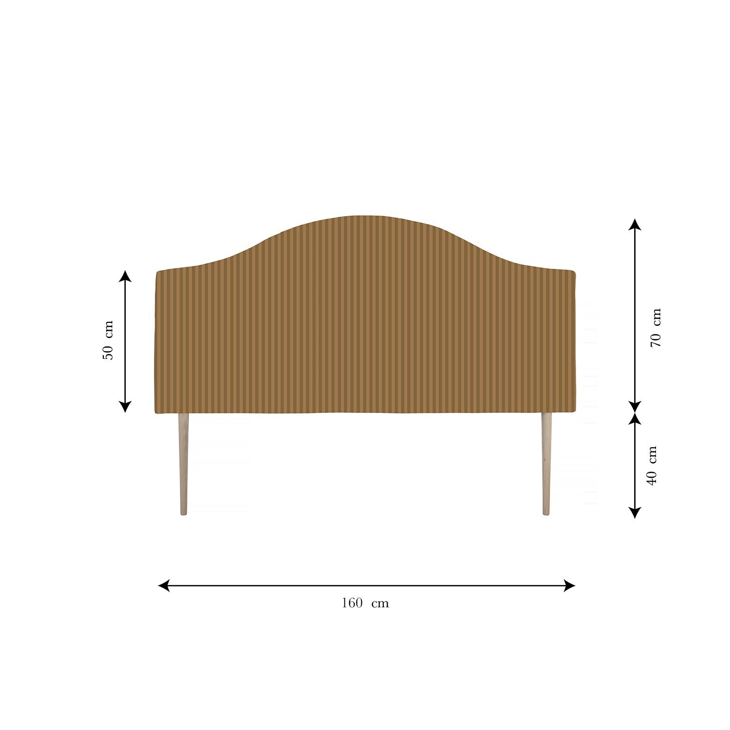 Cabecero Suzanne Tapizado Terciopelo Cama 150cm  Gold-Toffee