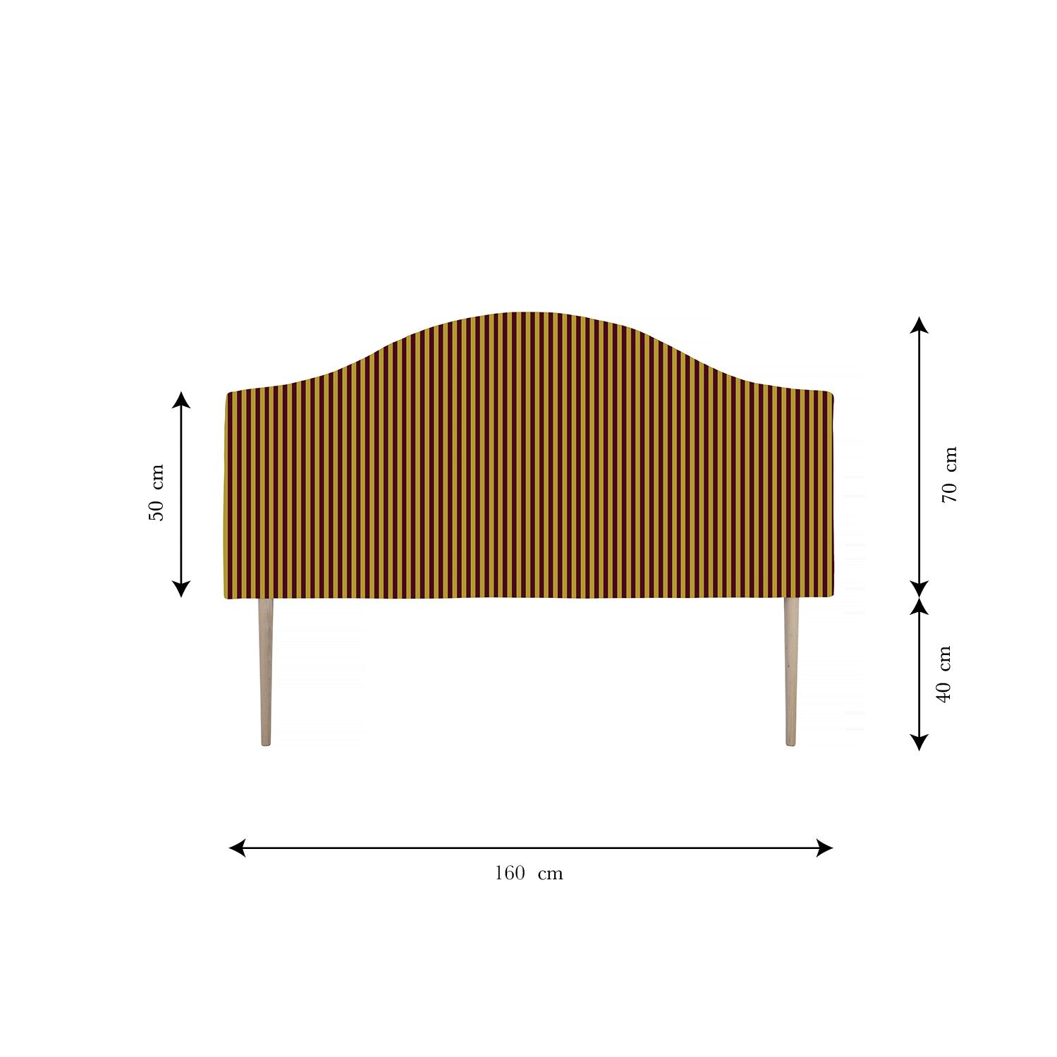 Cabecero Suzanne Tapizado Terciopelo Cama 150cm  Safron-Wine