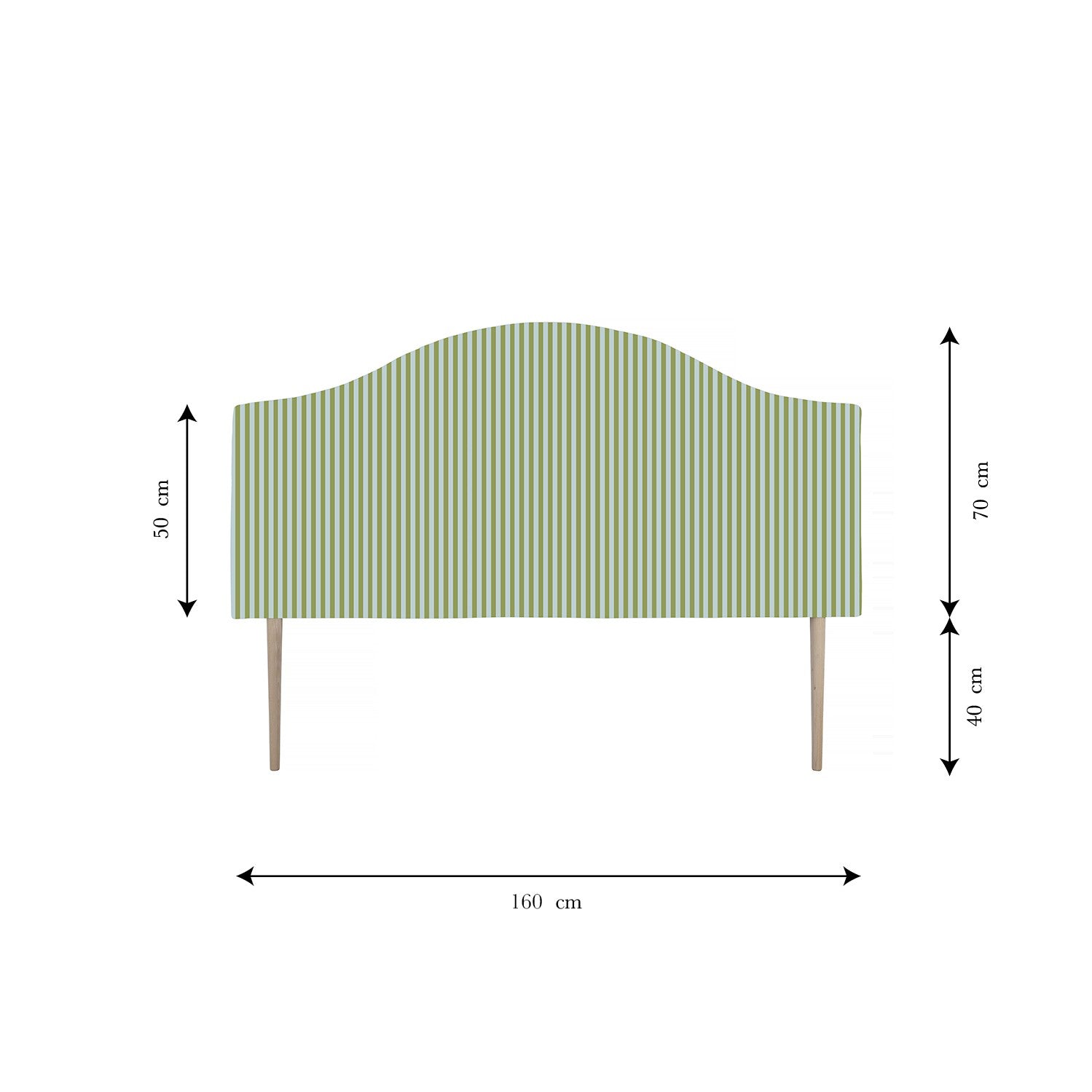 Cabecero Suzanne Tapizado Terciopelo Cama 150cm  Green-Water
