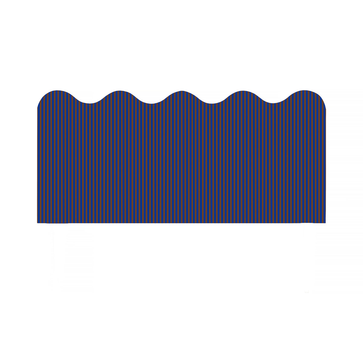 Tête de lit Wavy revêtue de velours rayé pour lit de 150 cm - Bleu tabac
