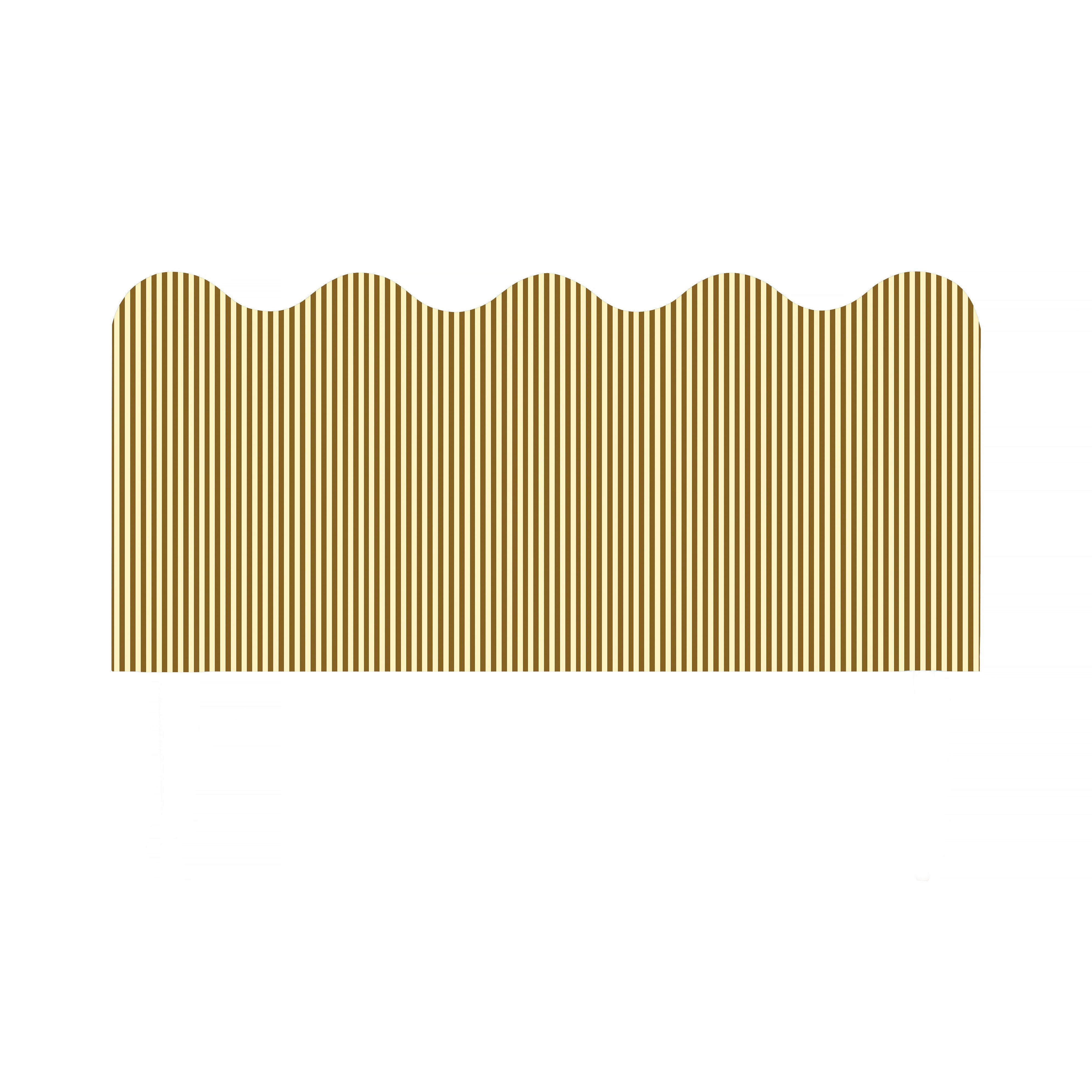 Wavy Headboard Upholstered in Striped Velvet for 150cm Bed Butter Toast