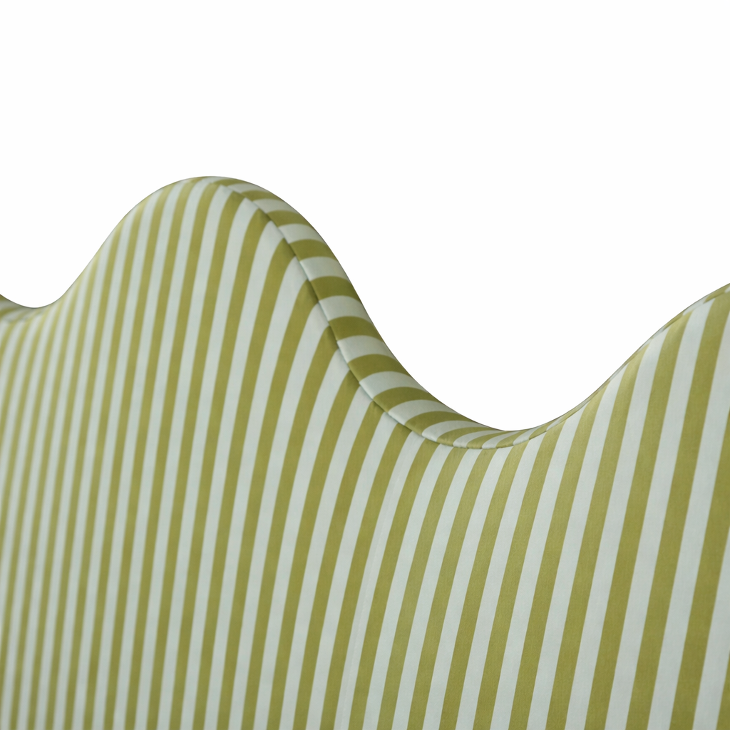 Cabecero Wavy Tapizado Terciopelo Cama 150cm  Green-Water