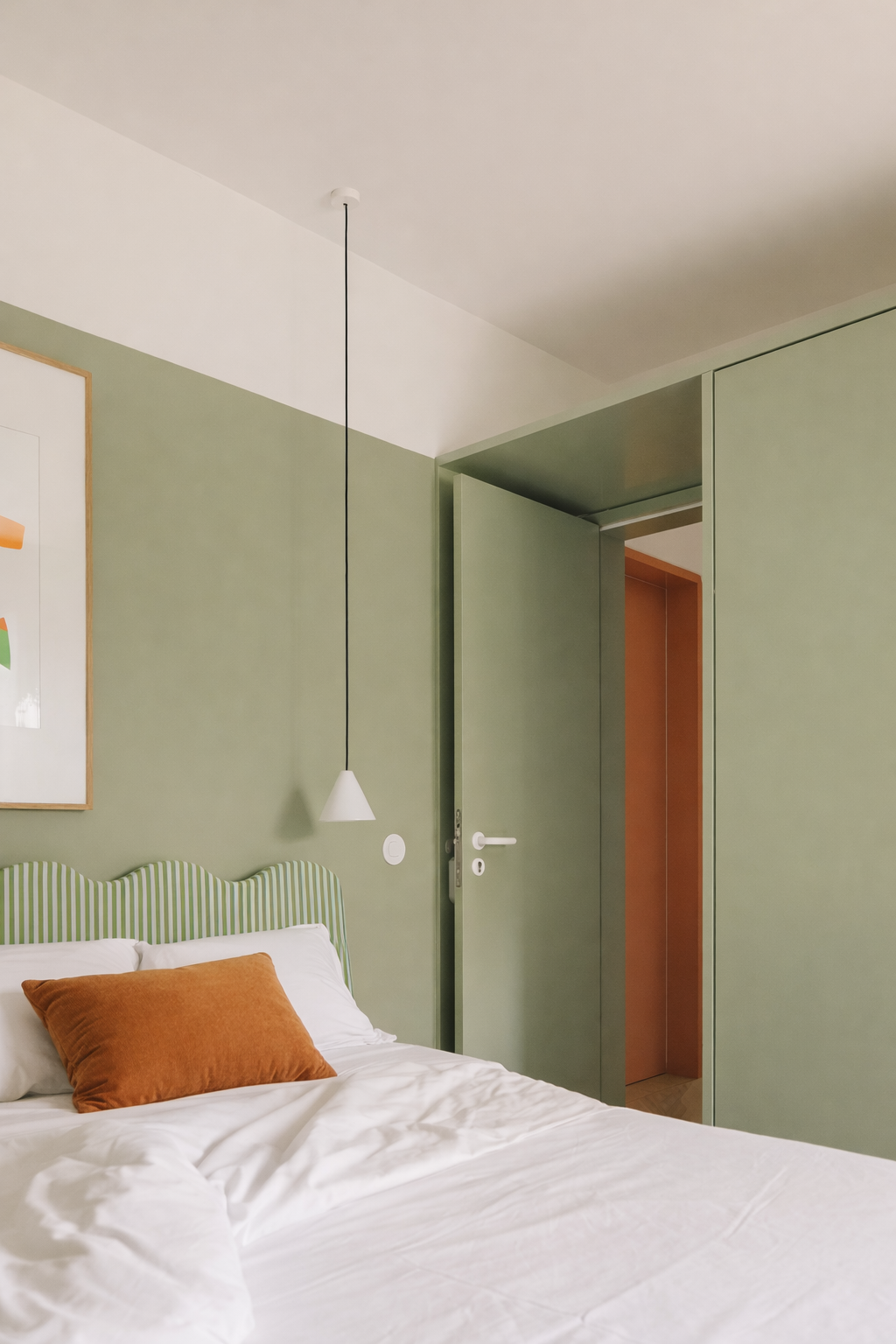 Cabecero Wavy Tapizado Terciopelo Cama 150cm  Green-Water
