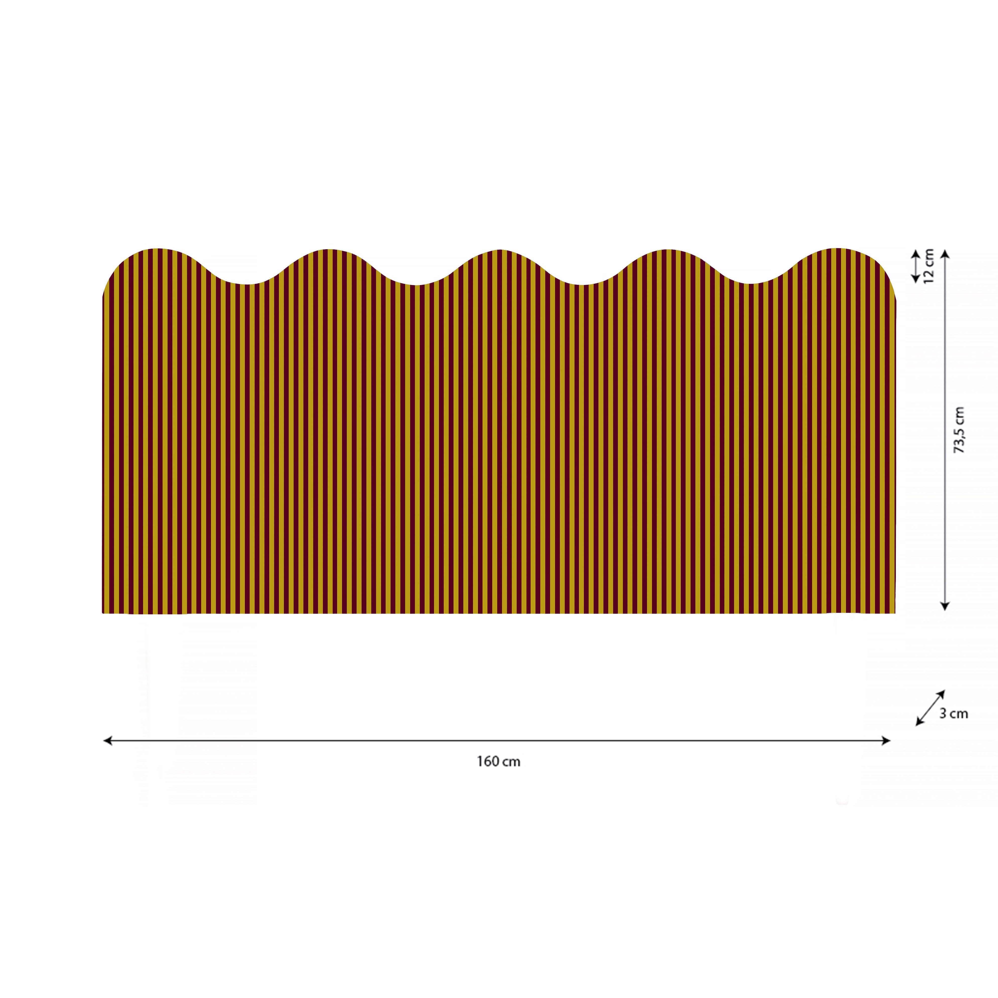 Cabecero Wavy Tapizado Terciopelo Cama 150cm  Safron-Wine