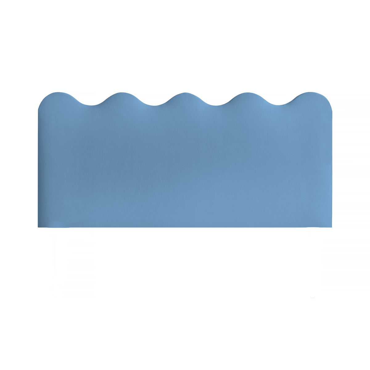 Cabecero Wavy Tapizado Terciopelo Cama 150cm Placid  Blue