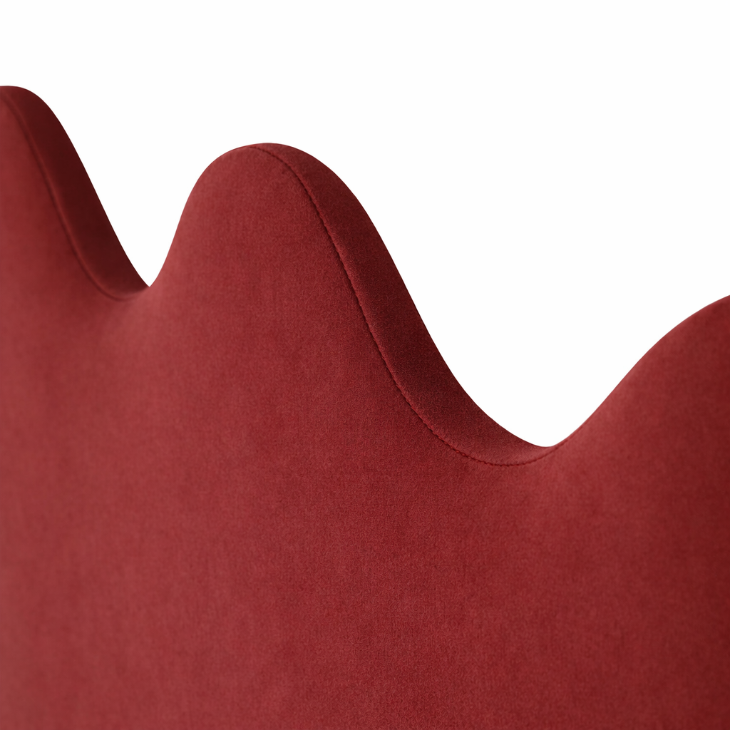 Cabecero Wavy Tapizado Terciopelo Cama 150cm Rosewood