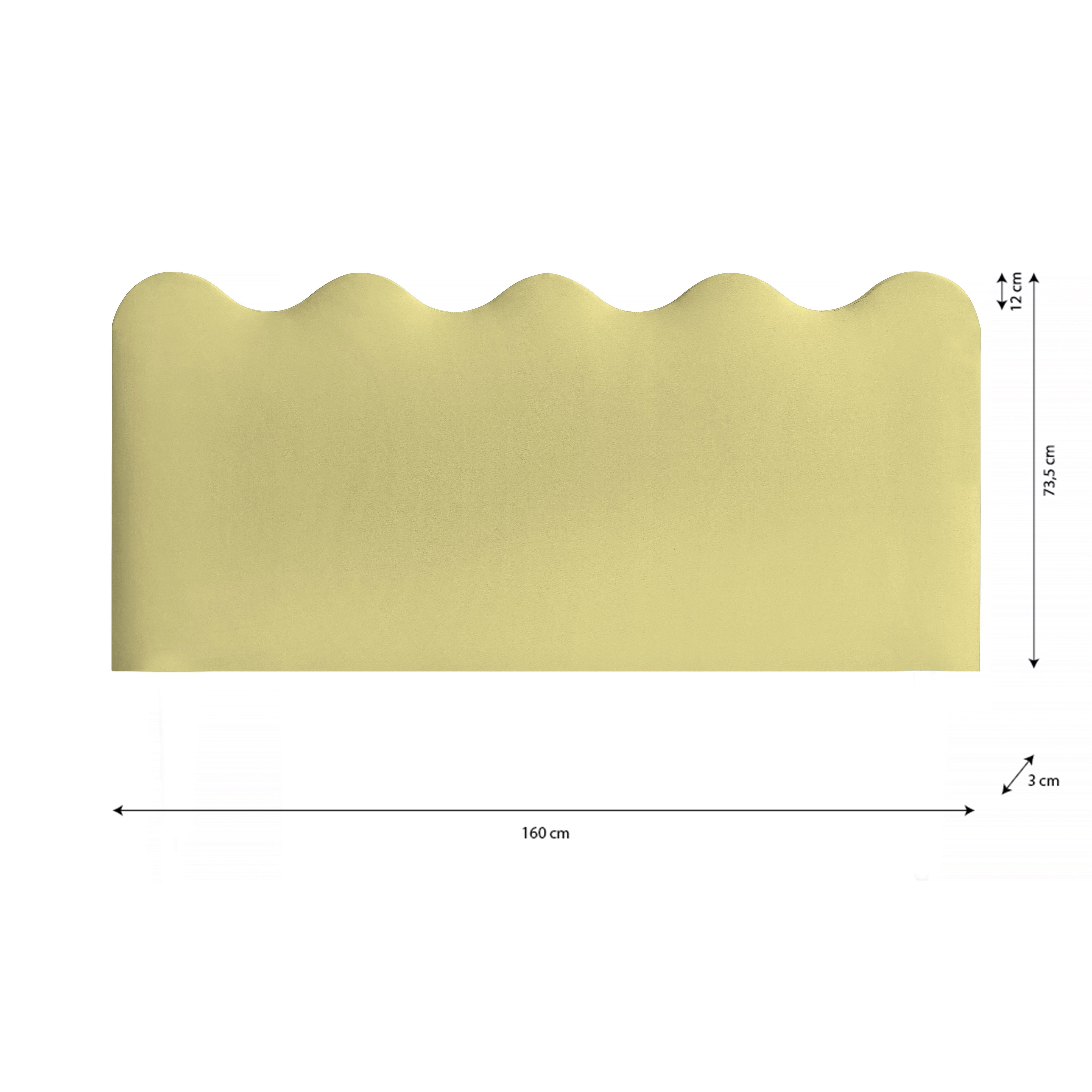 Cabecero Wavy Tapizado Terciopelo Cama 150cm Lemonade