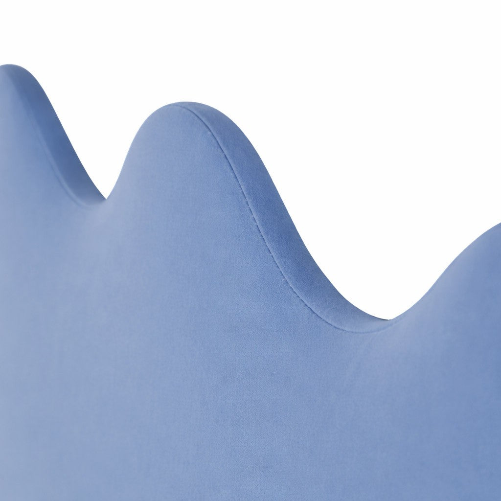 Cabecero Wavy Tapizado Terciopelo Cama 150cm Placid  Blue
