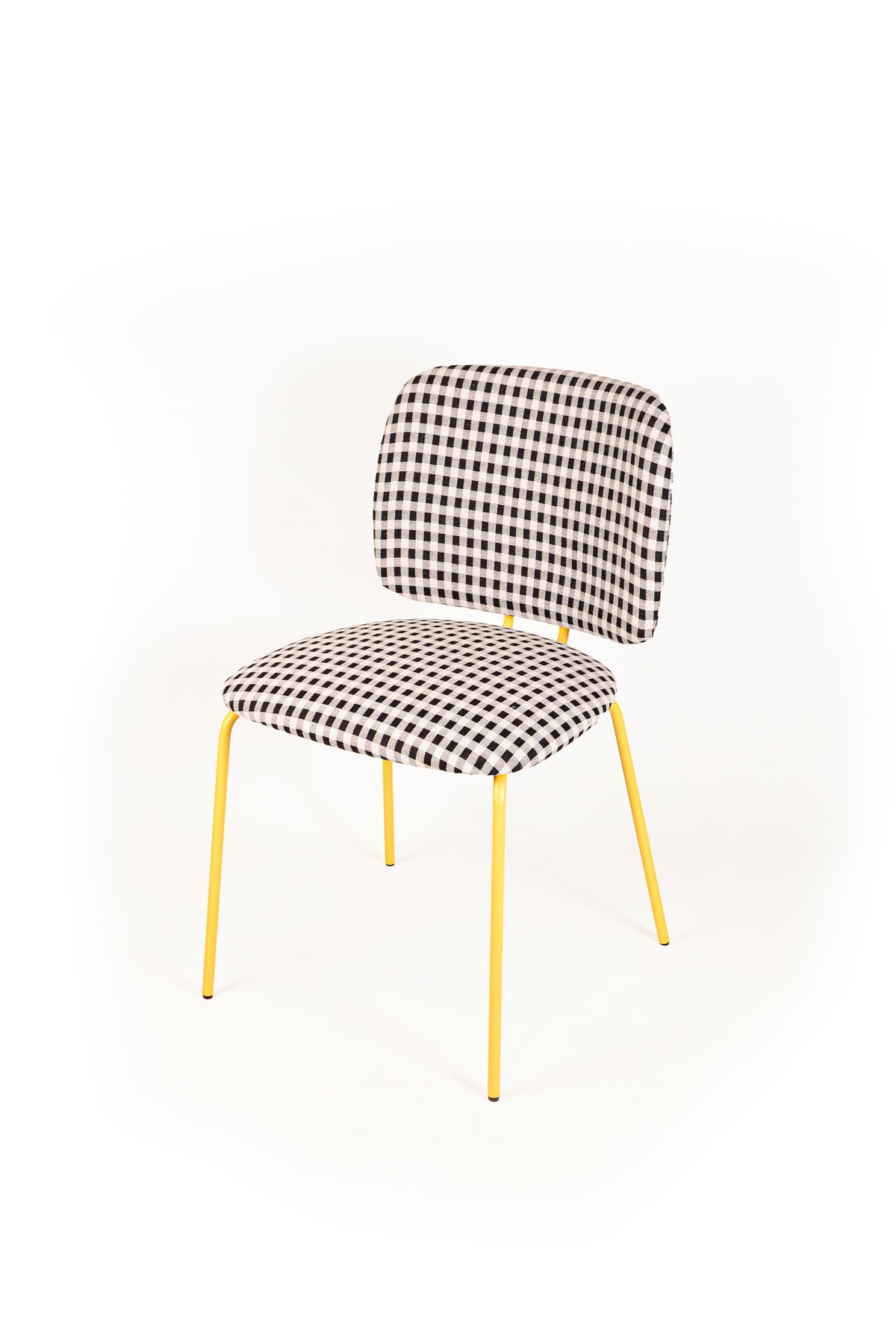Silla Clarita Amarilla Tapizado Vichy