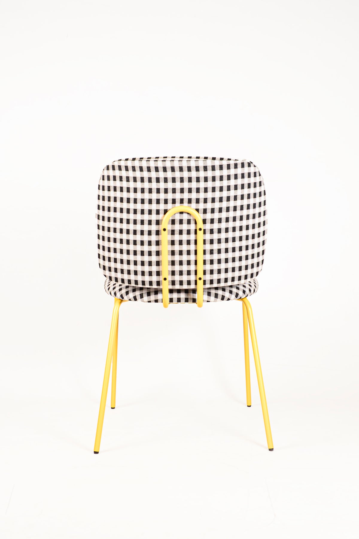 Silla Clarita Amarilla Tapizado Vichy