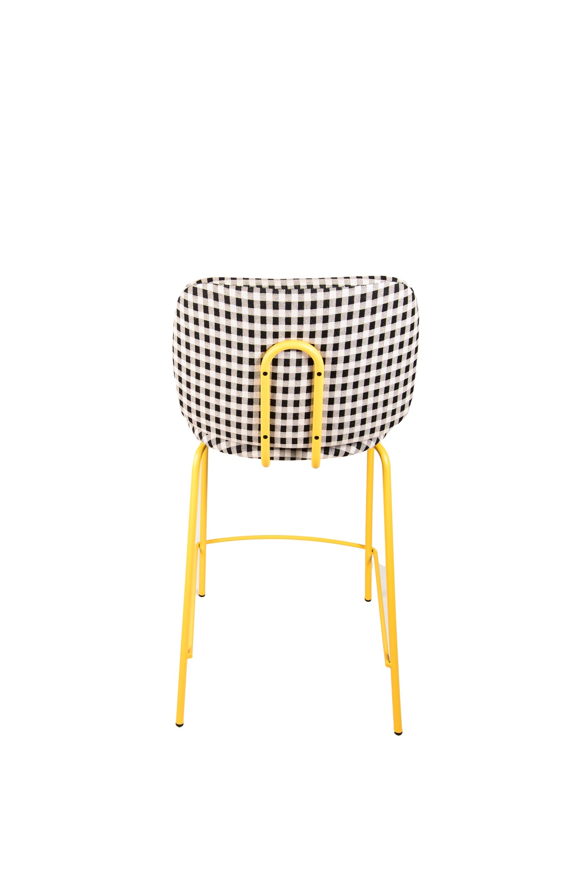 Taburete Clarita Amarillo Tapizado Vichy