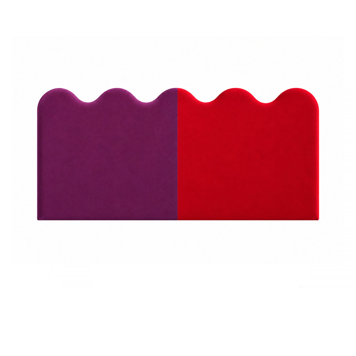 Cabecero Wavy Tapizado Terciopelo Cama Duo Plum-Flame  PRE-ORDER