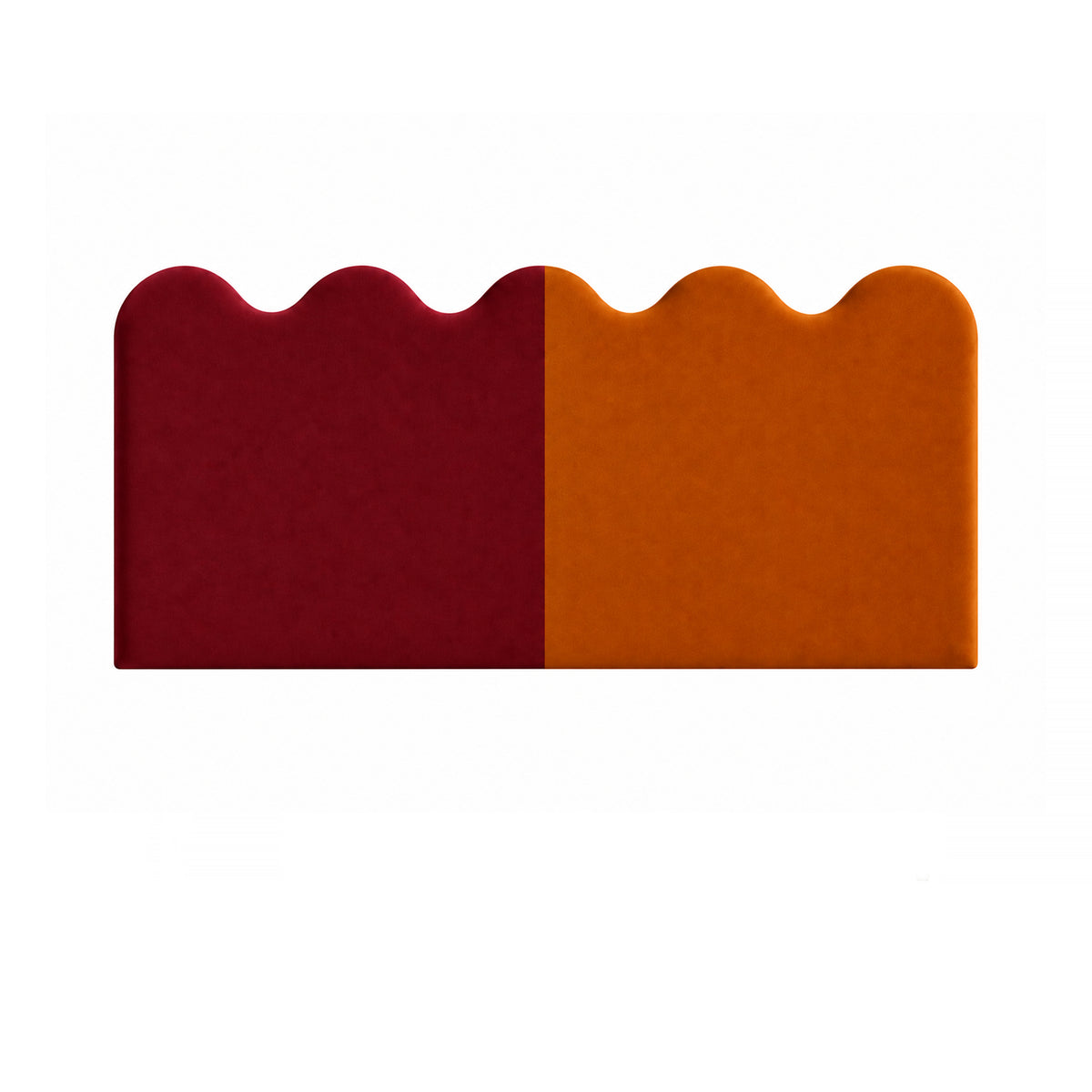 Cabecero Wavy Tapizado Terciopelo Duo  Burgundy-Orange PRE-ORDER